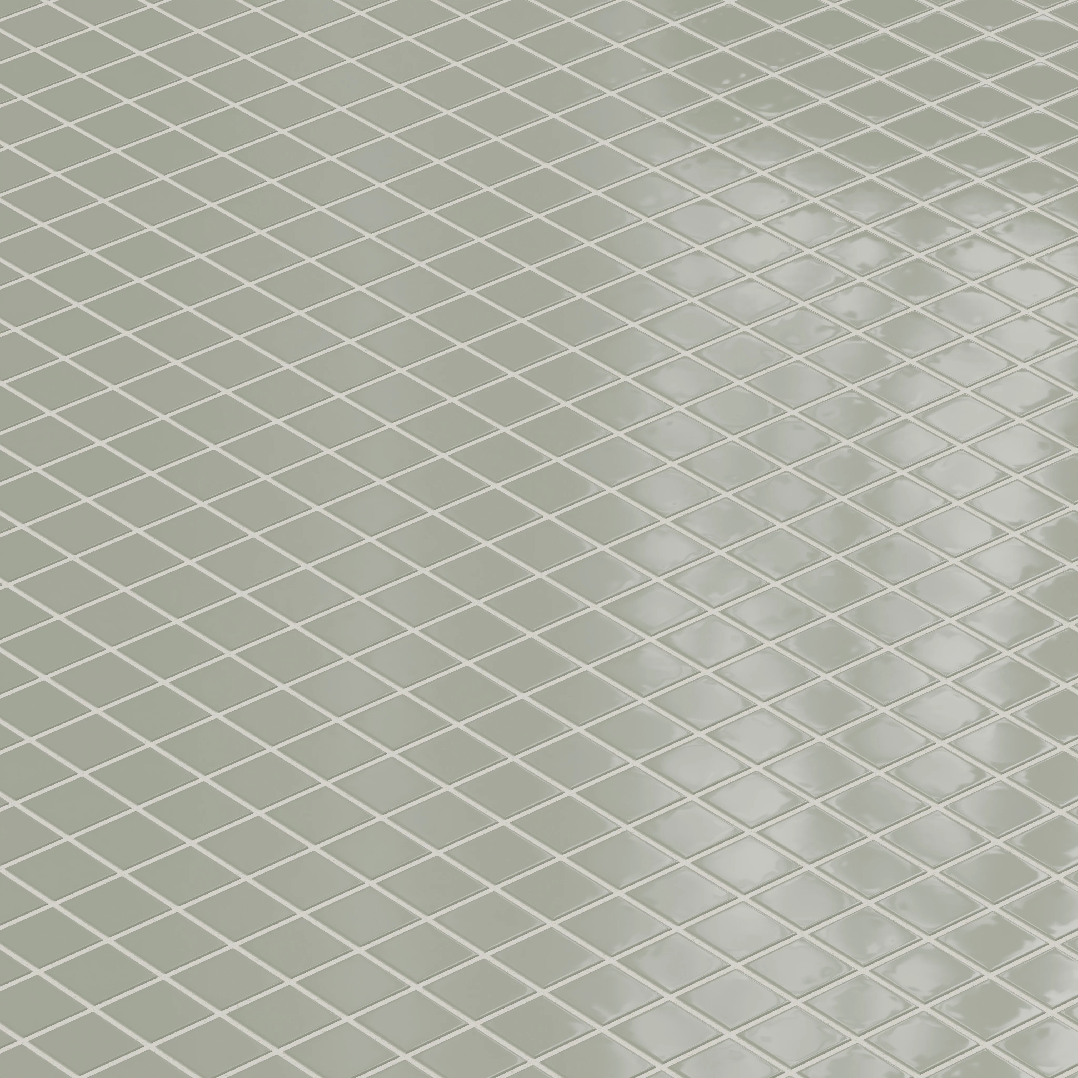 2x2 Straight Set Sheeted Natural Press Ceramic Mosaic Tile in Terre Verte Gloss - Rockland Interiors Inc.