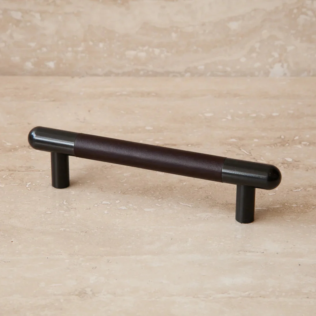 Mineral Leather Wrapped Metal Bar Pull - Rockland Interiors Inc.