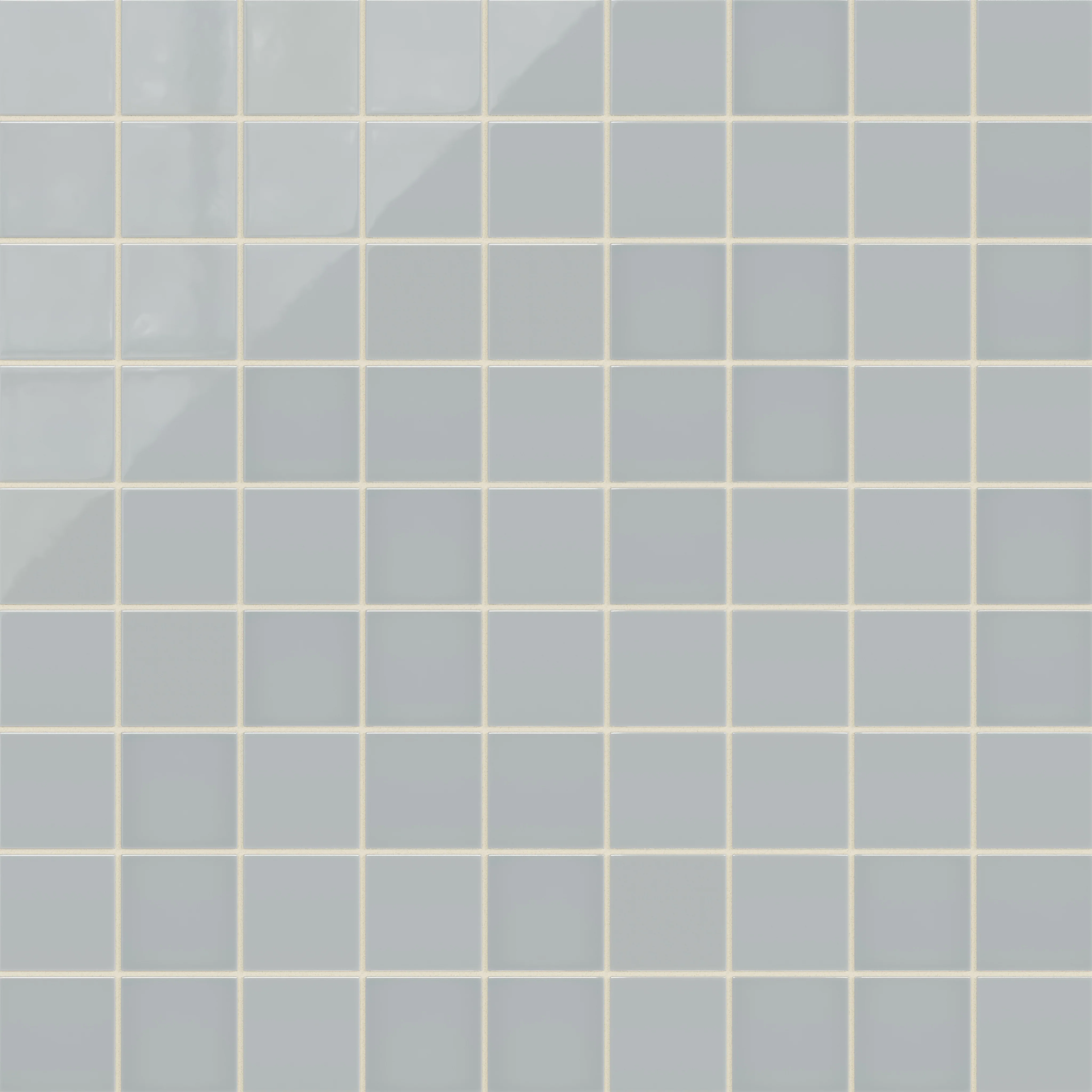 3x3 Straight Set Sheeted Natural Press Ceramic Mosaic Tile in Alberta Blue Gloss - Rockland Interiors Inc.