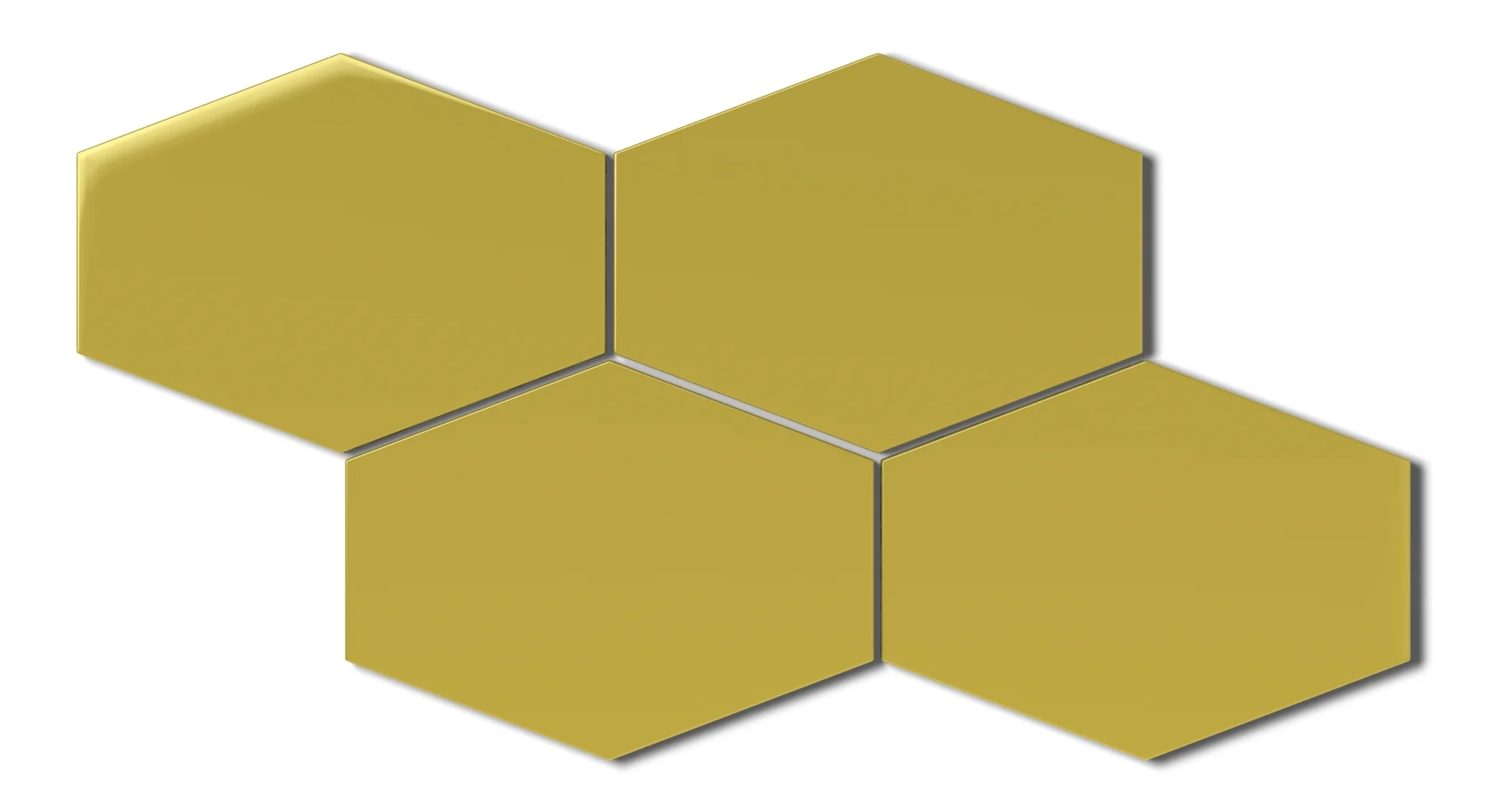 Elongated Hexagon Natural Press Ceramic Tile in Azo Green Gloss - Rockland Interiors Inc.