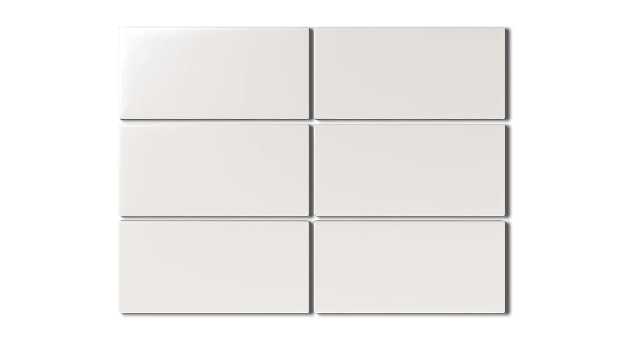 3x6 Natural Press Ceramic Tile in Flake White Matte - Rockland Interiors Inc.