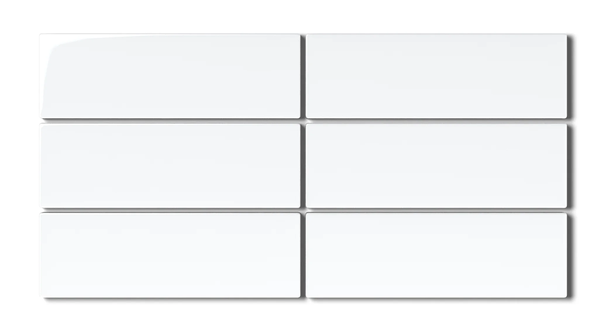 2x6 Natural Press Ceramic Tile in Gesso Gloss - Rockland Interiors Inc.