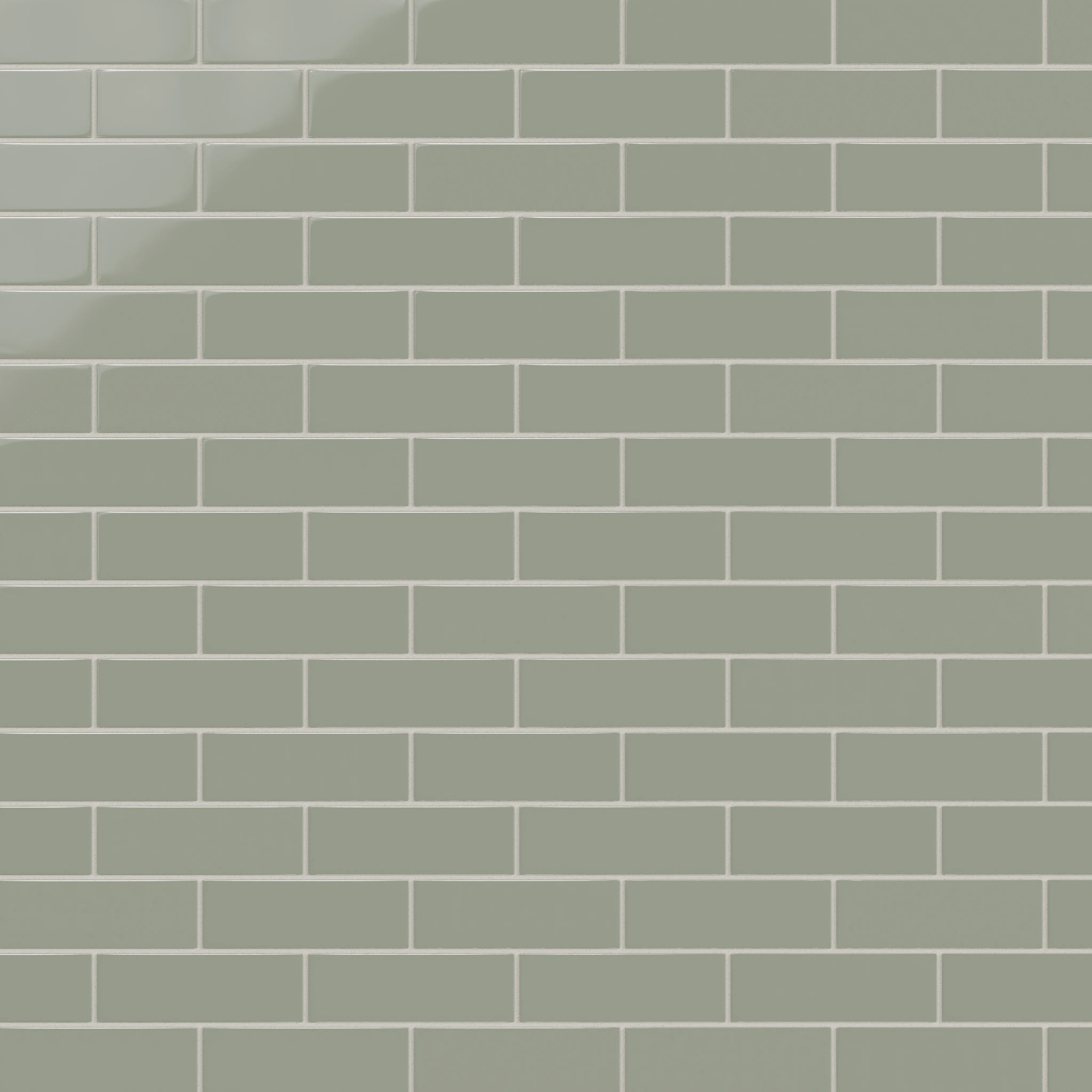 2x6 Natural Press Ceramic Tile in Terre Verte Gloss - Rockland Interiors Inc.