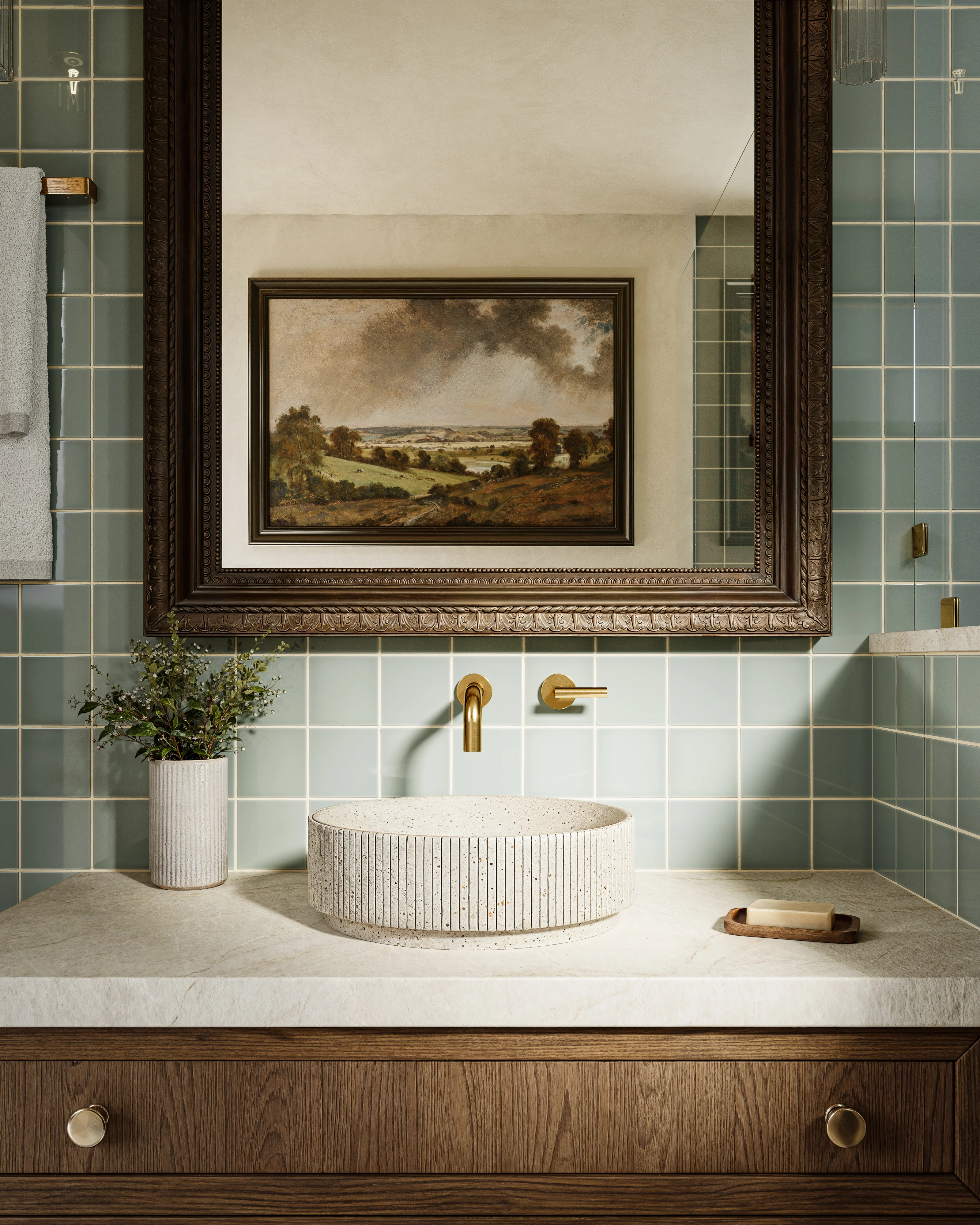4x4 Natural Press Ceramic Tile in Hood River Gloss - Rockland Interiors Inc.