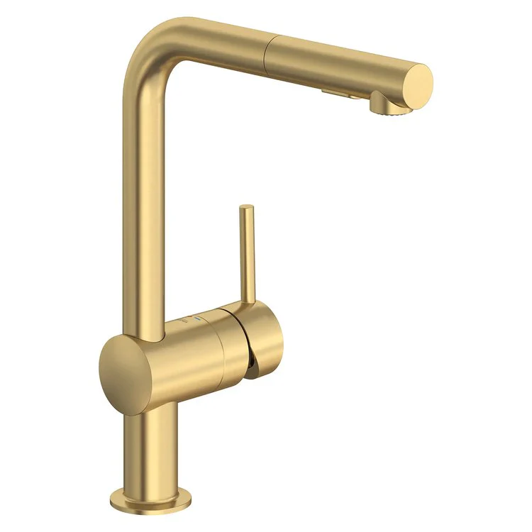 Kitchen Faucet Minta 1 Lever CALGreen Brushed Cool Sunrise Pull Down Dual Function High Arc 360 DEG Swivel 1 Hole 1.75 Gallons per Minute - Rockland Interiors Inc.