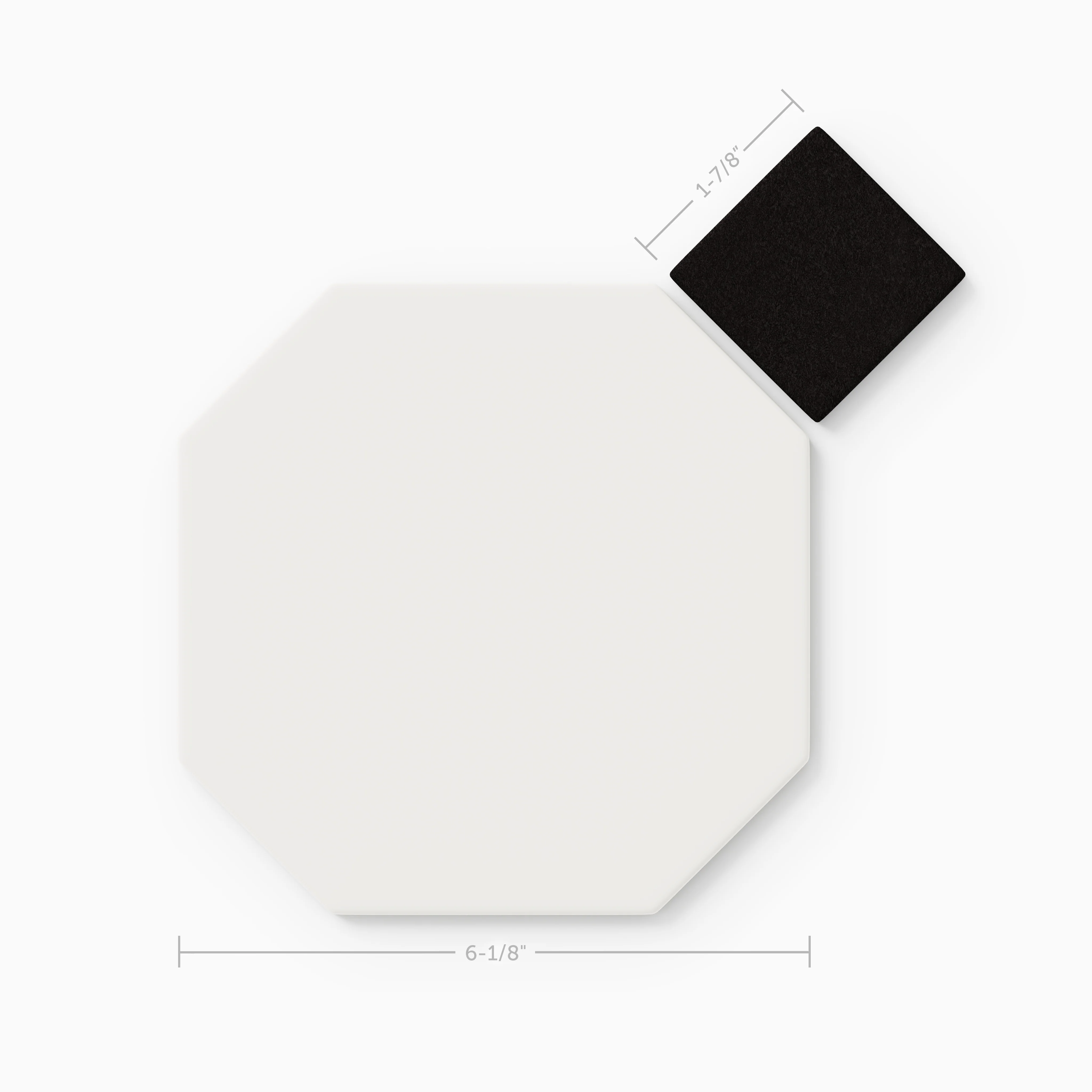 Gramercy Original Ceramic Tile in Calcite Matte & Raven Matte - Rockland Interiors Inc.
