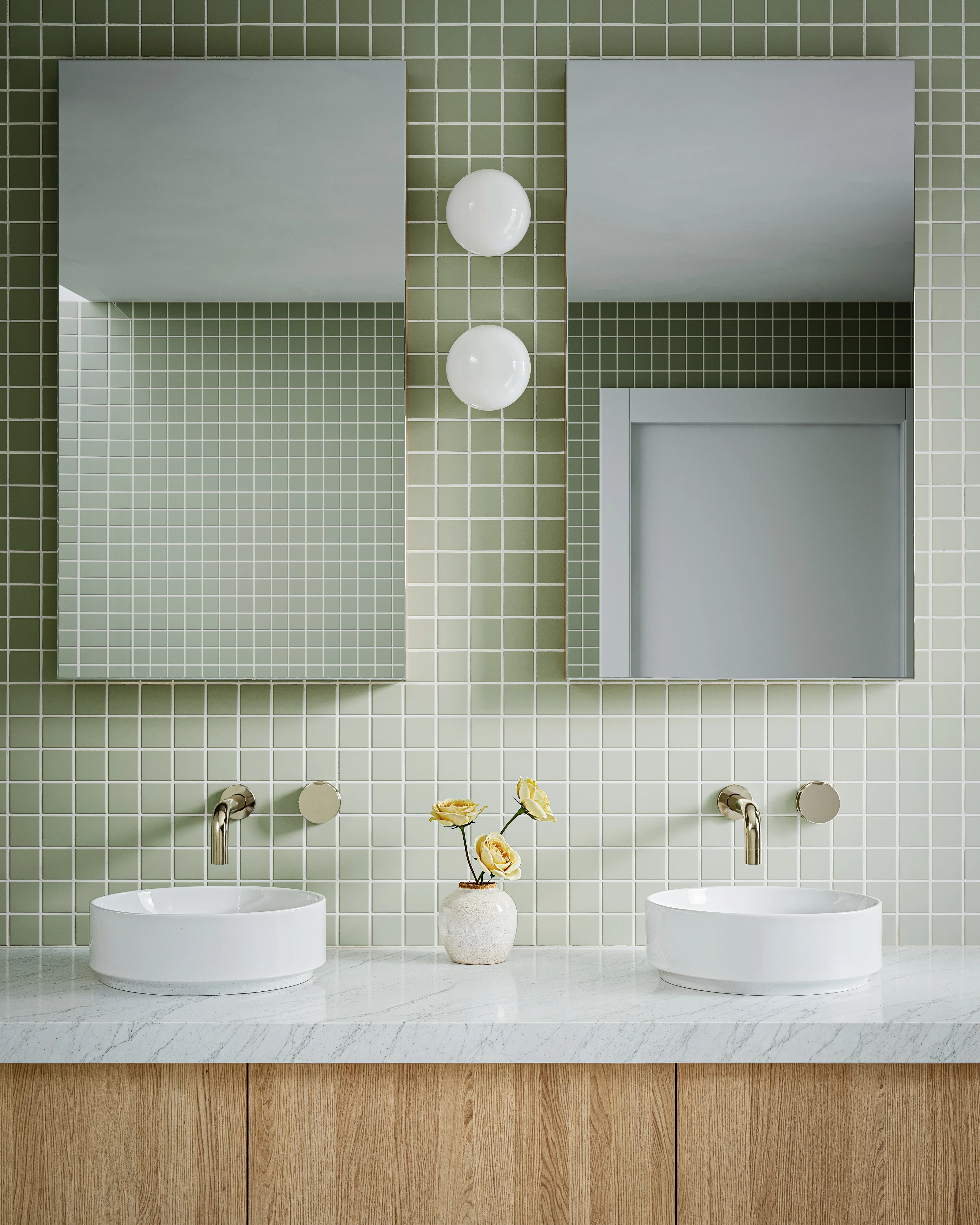 2x2 Straight Set Sheeted Natural Press Ceramic Mosaic Tile in Manzanita Matte - Rockland Interiors Inc.