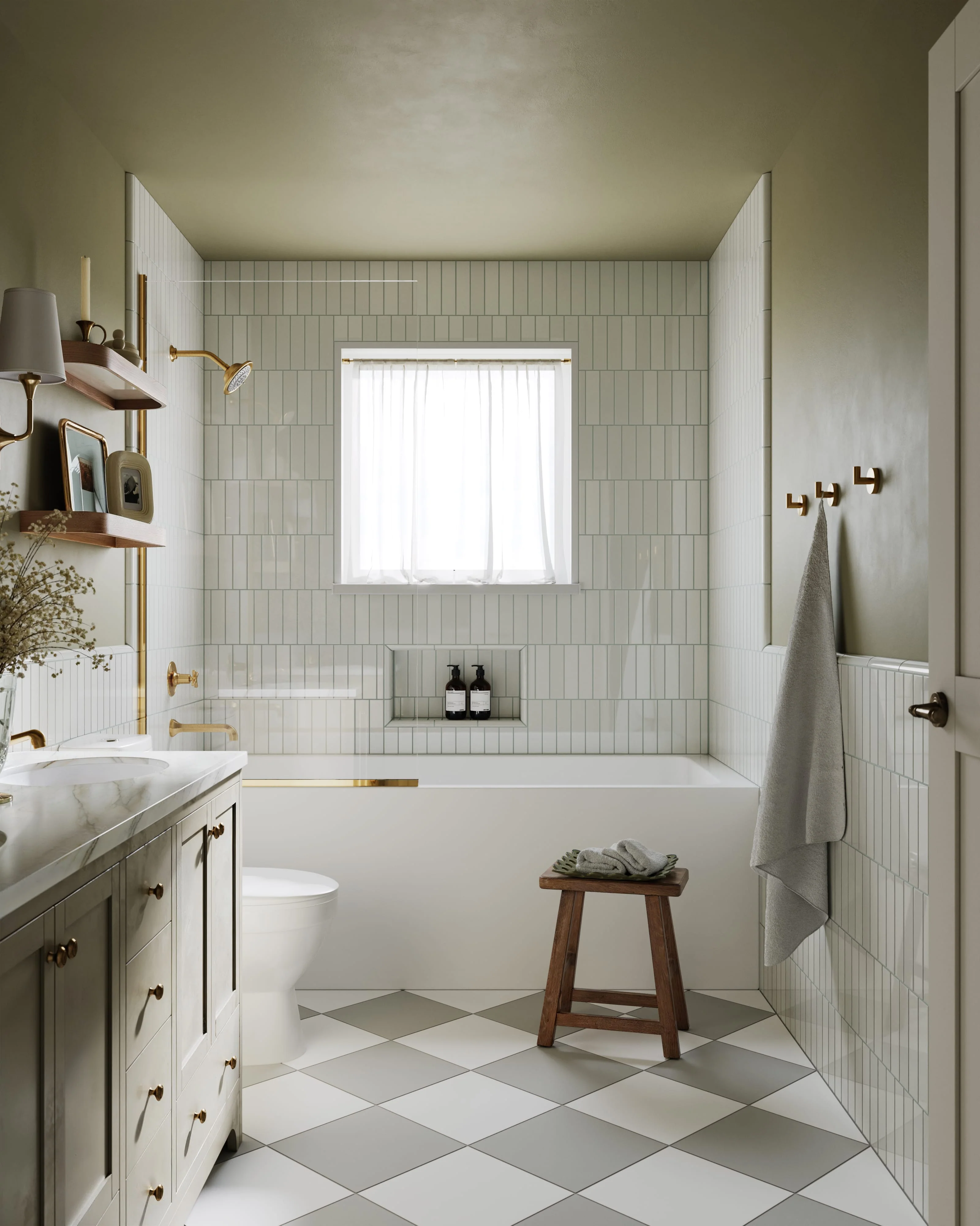 12x12 Natural Press Ceramic Tile in Salt Creek and Cloud Cover - Rockland Interiors Inc.