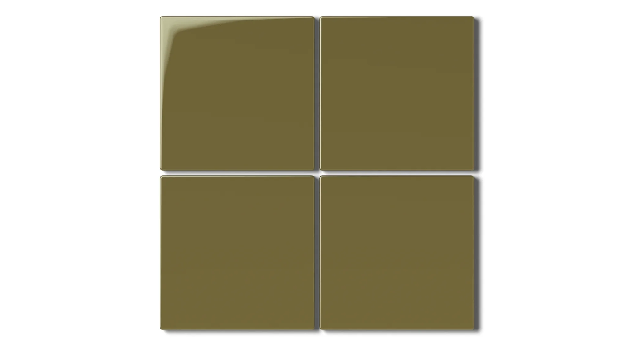 4x4 Natural Press Ceramic Tile in Sap Green Gloss - Rockland Interiors Inc.