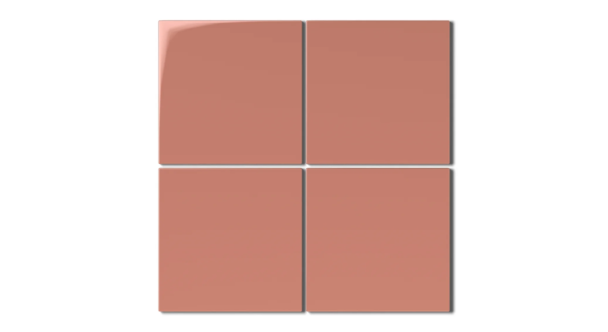 6x6 Natural Press Ceramic Tile in Madder Red Gloss - Rockland Interiors Inc.