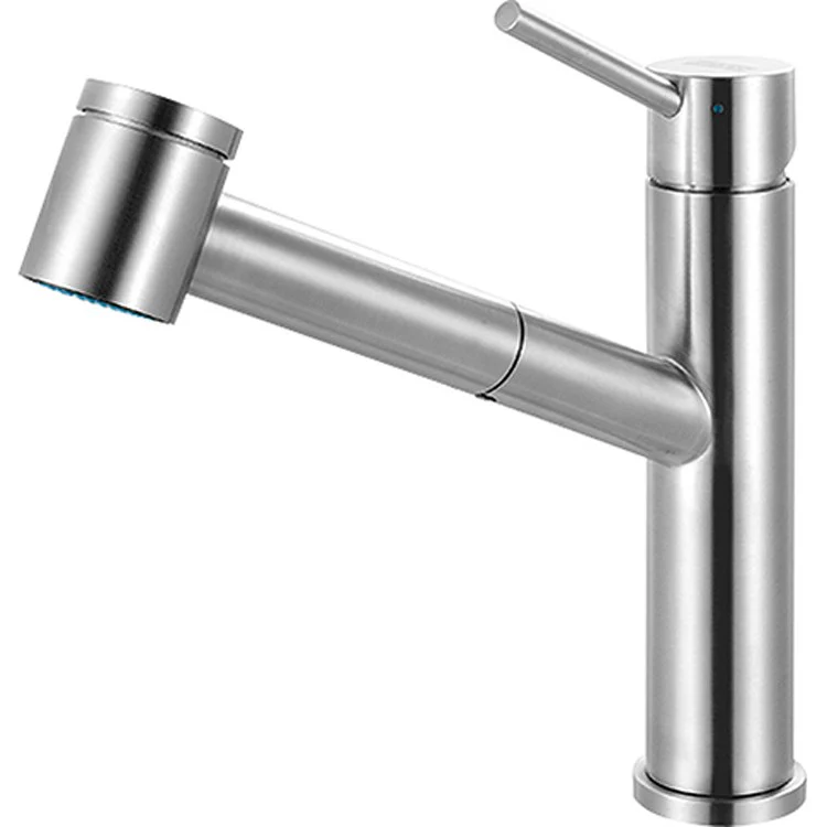 Kitchen Faucet Steel 1 Lever ADA Stainless Steel Pull-Out 2 Function Angled 360 DEG Swivel 1 Hole 1.75 Gallons per Minute - Rockland Interiors Inc.
