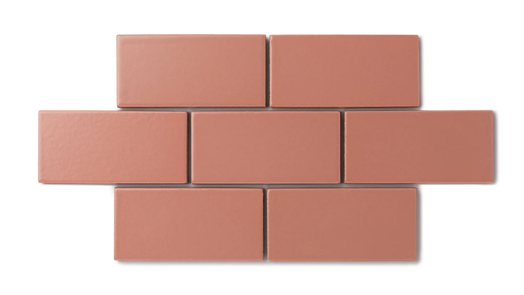8x8 Natural Press Ceramic Tile in Madder Red Matte - Rockland Interiors Inc.