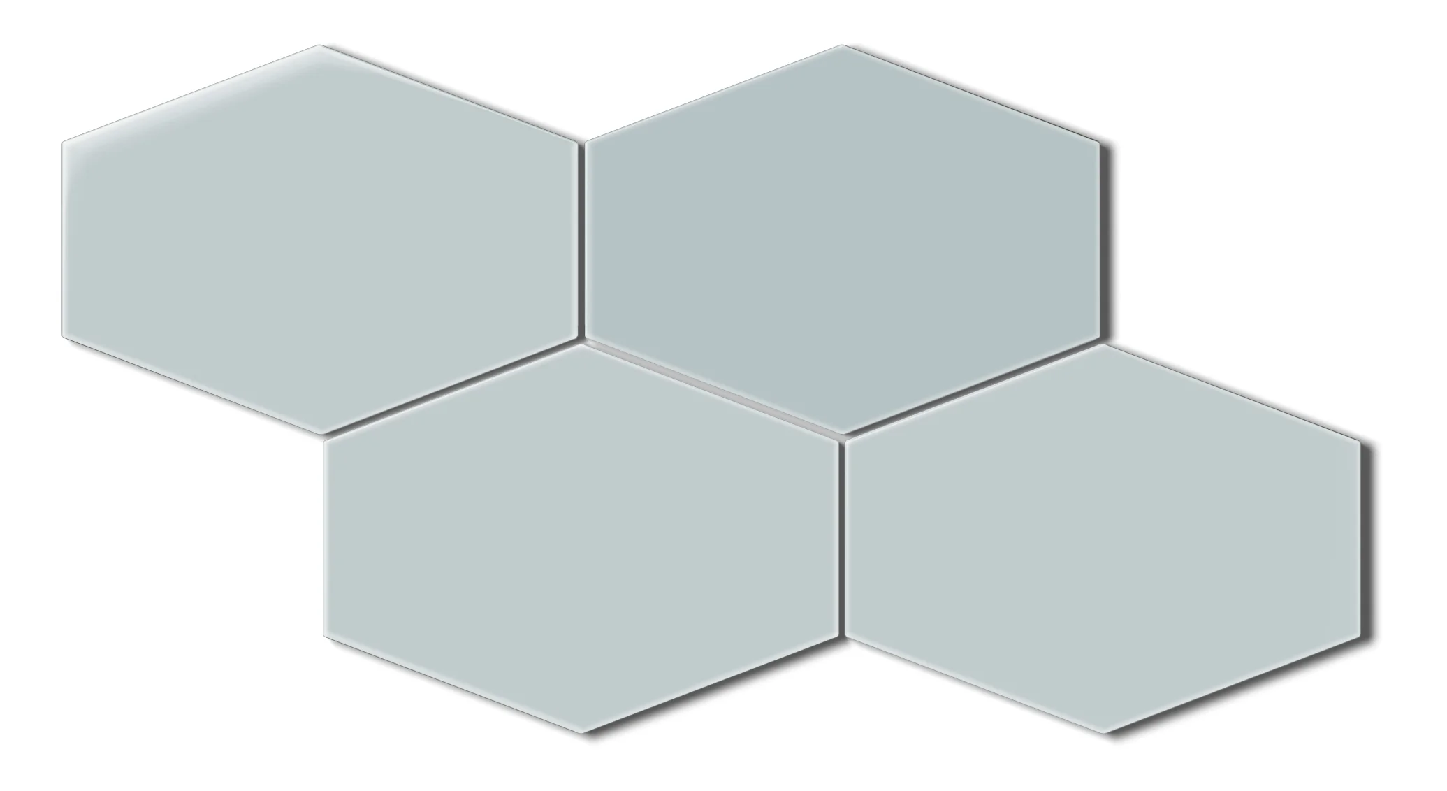 Elongated Hexagon Natural Press Ceramic Tile in Hood River Gloss - Rockland Interiors Inc.