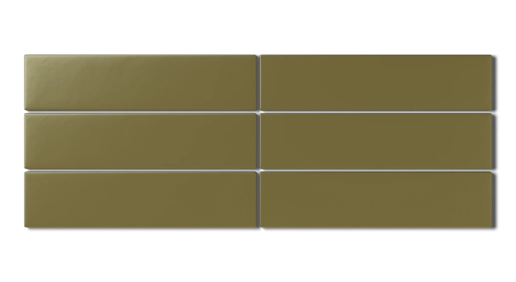 2x8 Natural Press Ceramic Tile in Sap Green Matte - Rockland Interiors Inc.