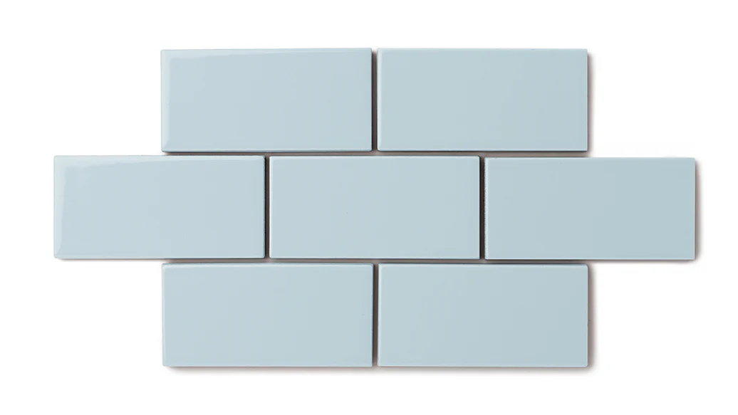 2x8 Natural Press Ceramic Tile in Egyptian Blue Gloss - Rockland Interiors Inc.