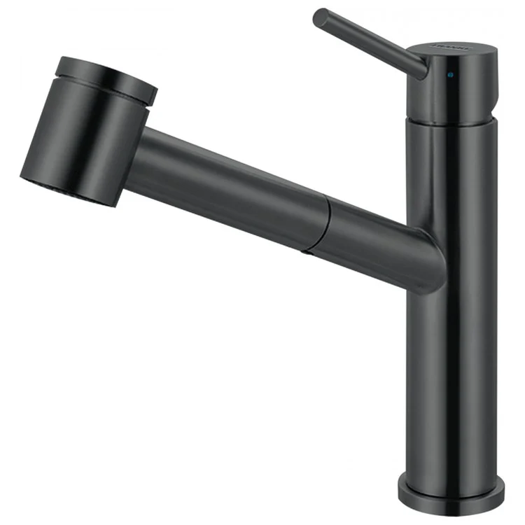 Kitchen Faucet 1 Lever ADA Industrial Black J-Spout Pull Down 180 DEG Swivel Deck 1.75 Gallons per Minute - Rockland Interiors Inc.
