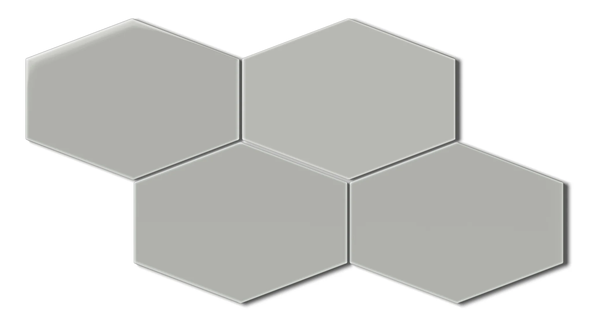 Elongated Hexagon Natural Press Ceramic Tile in Puget Sound Gloss - Rockland Interiors Inc.