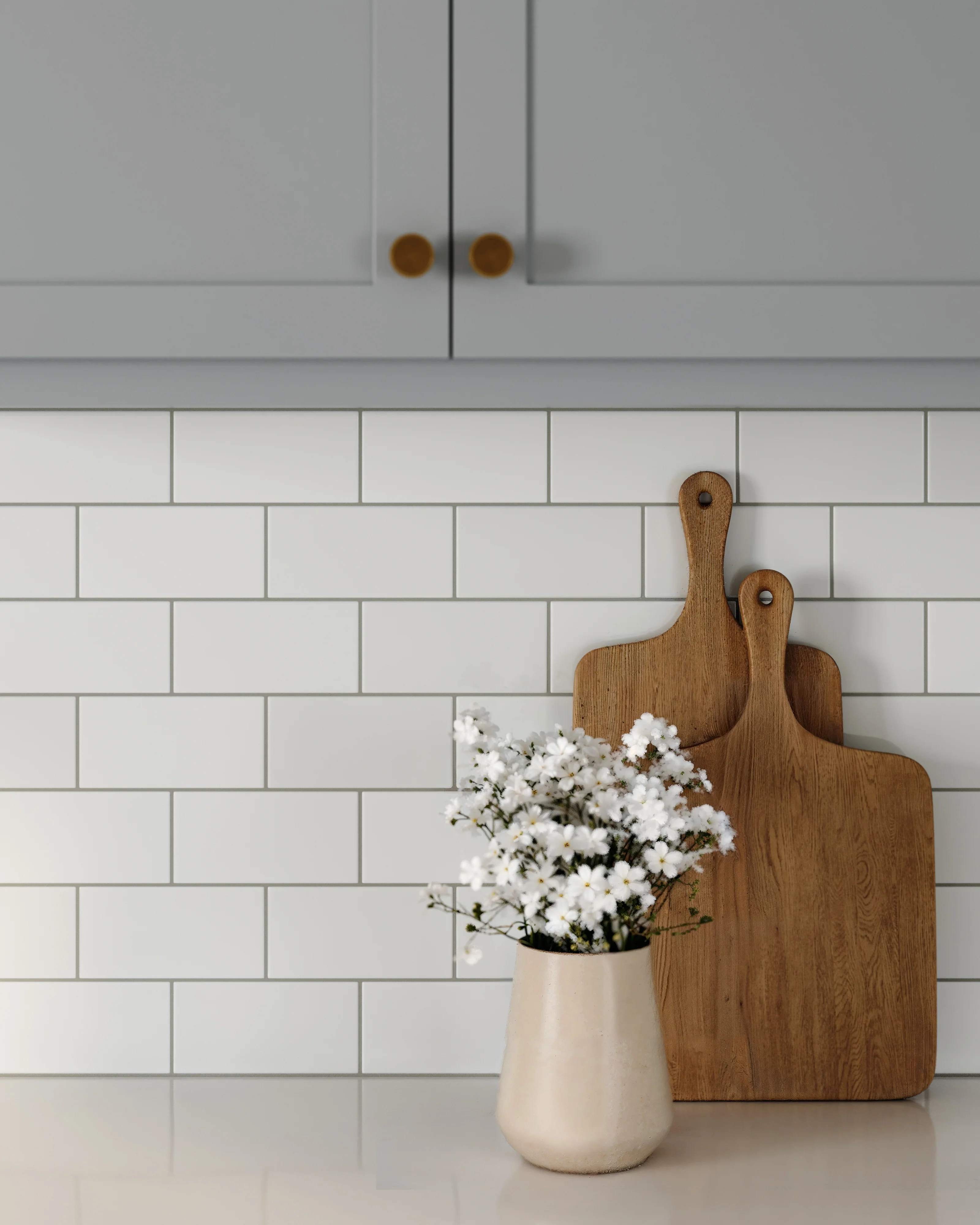 3x6 Natural Press Ceramic Tile in Cloud Cover Gloss - Rockland Interiors Inc.