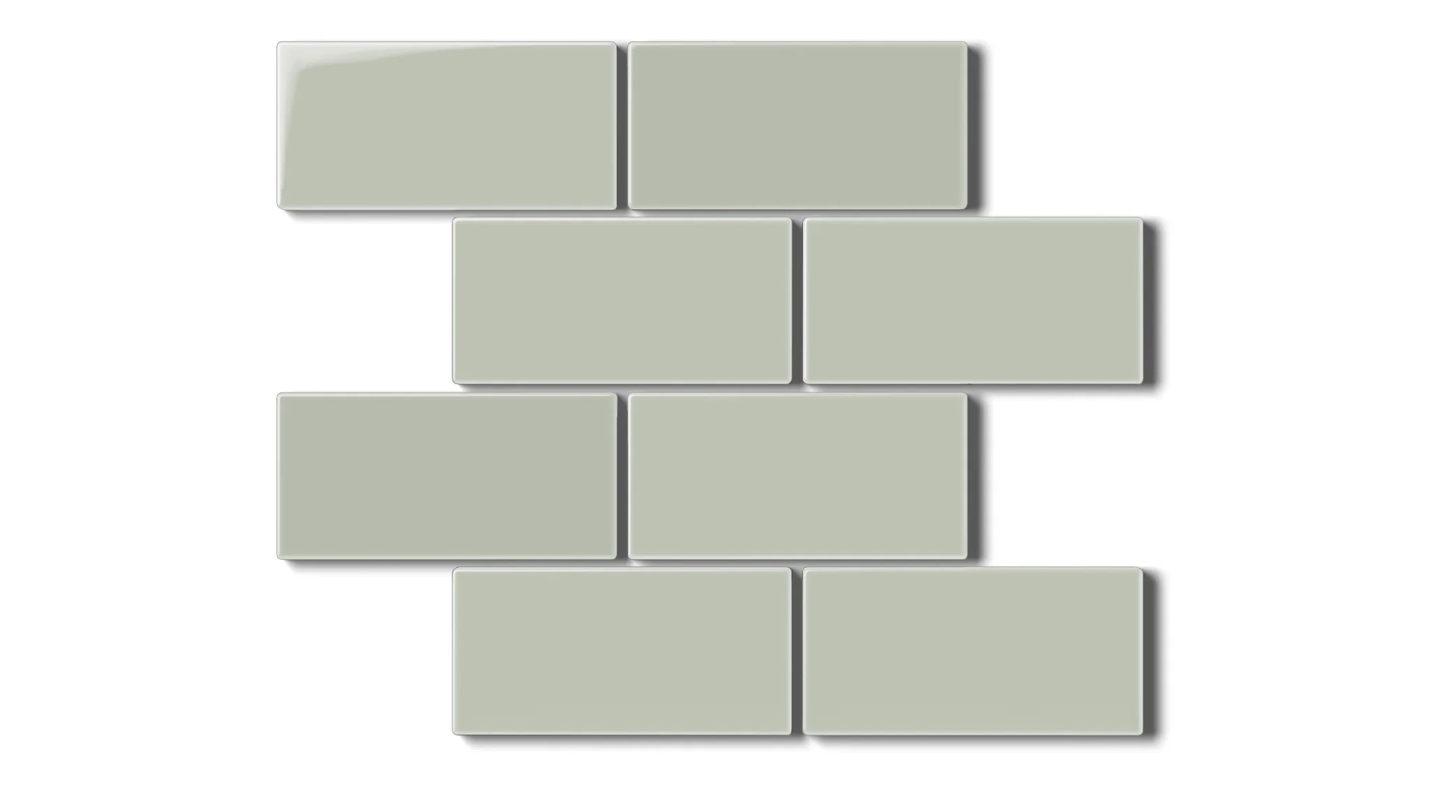 2x4 Half Offset Sheeted Natural Press Ceramic Mosaic Tile in Manzanita Gloss - Rockland Interiors Inc.