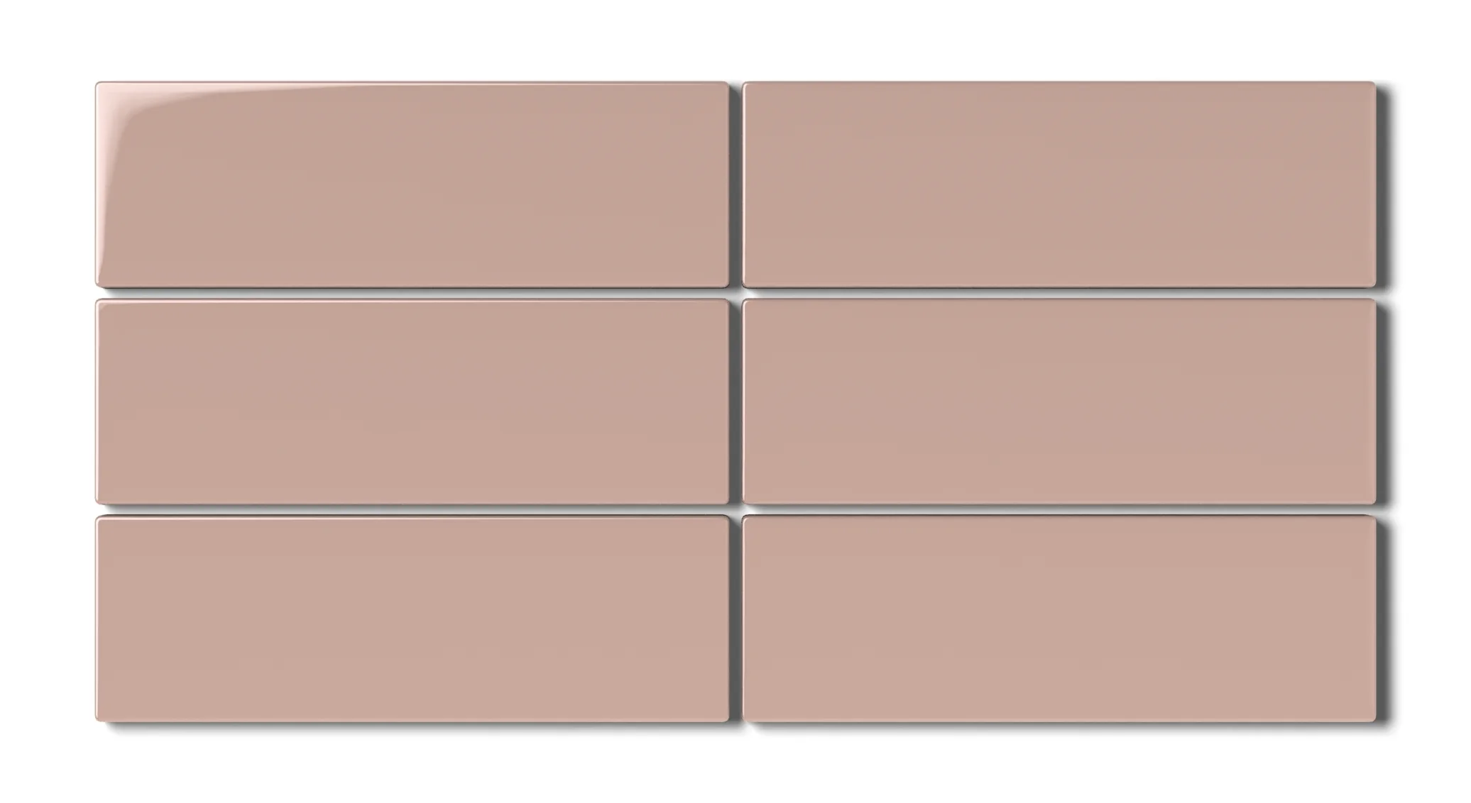 2x6 Natural Press Ceramic Tile in Red Jasper Gloss - Rockland Interiors Inc.
