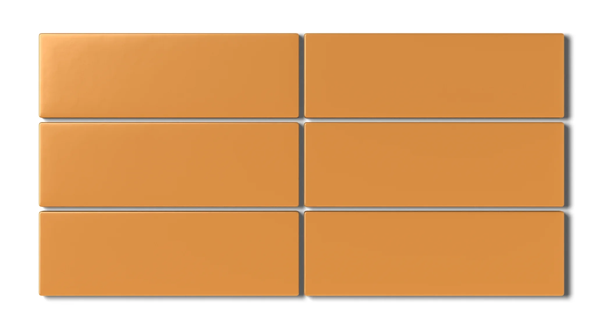 2x6 Natural Press Ceramic Tile in Yellow Ochre Matte - Rockland Interiors Inc.