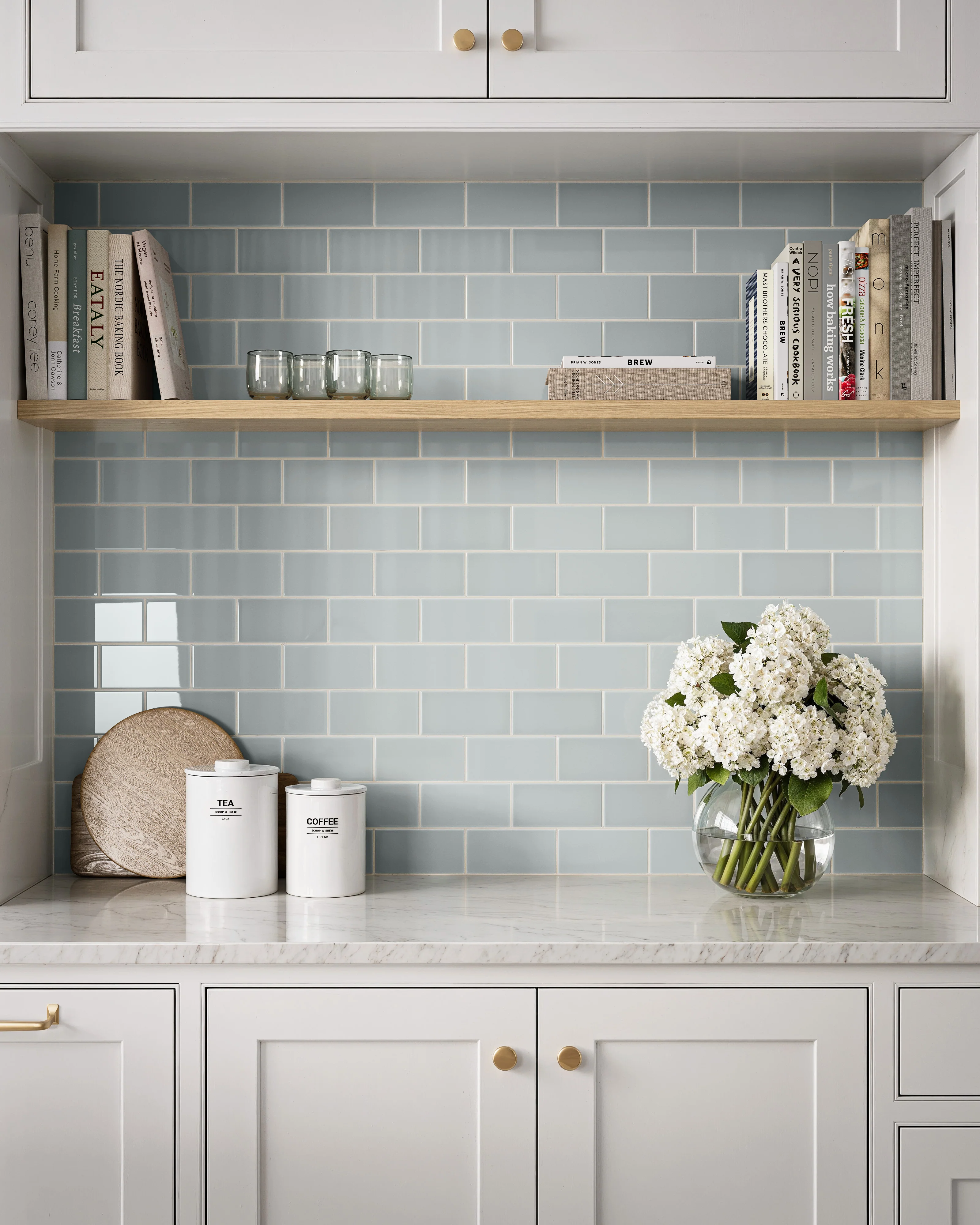 3x6 Natural Press Ceramic Tile in Alberta Blue Gloss - Rockland Interiors Inc.