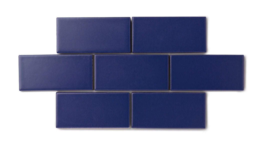 2x2 Straight Set Sheeted Natural Press Ceramic Mosaic Tile in Ultramarine Matte - Rockland Interiors Inc.