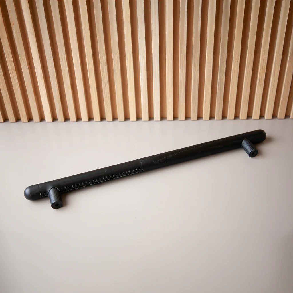 Chapman Wood Appliance Bar Pulls With Half Leather - Rockland Interiors Inc.