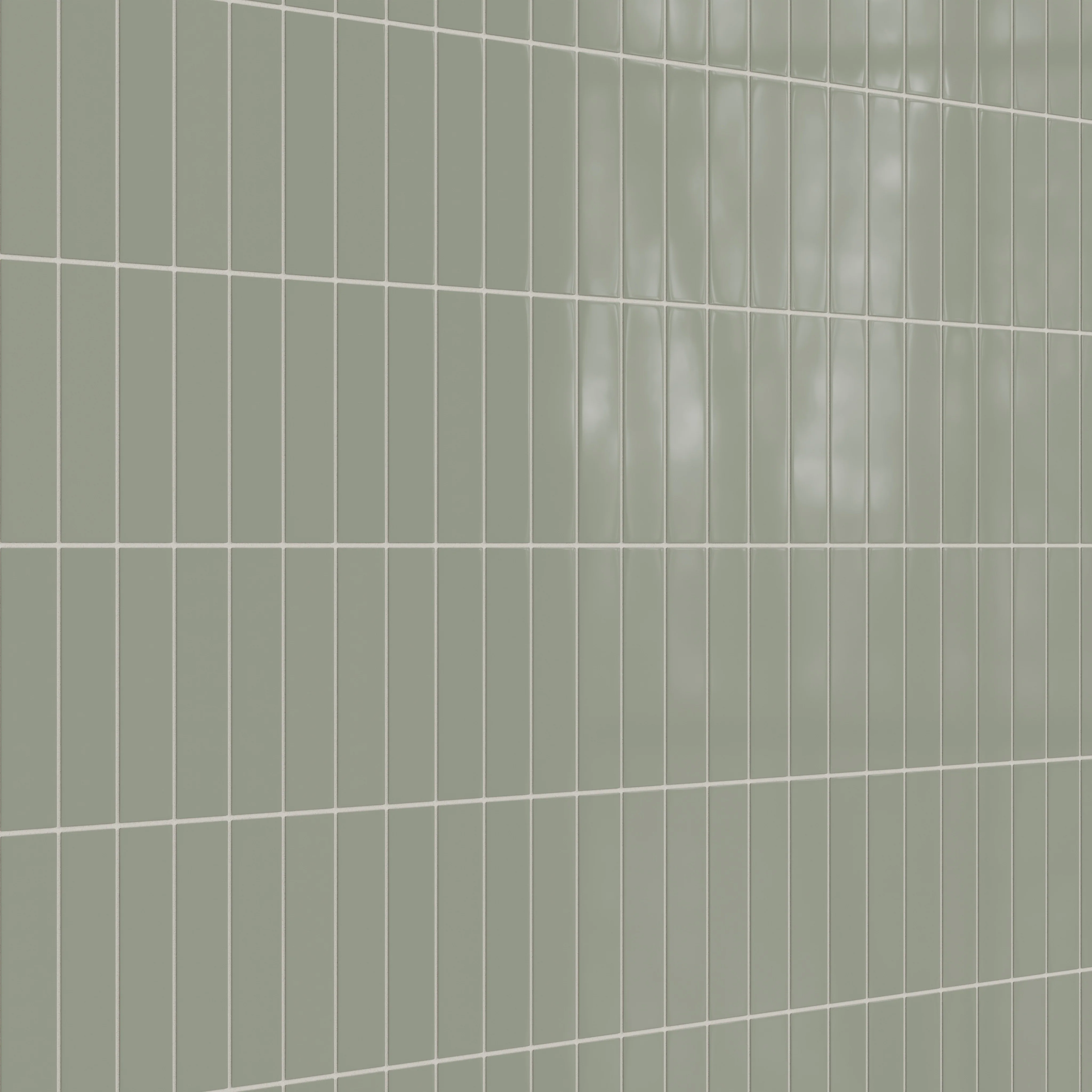 2x8 Natural Press Ceramic Tile in Terre Verte Gloss - Rockland Interiors Inc.