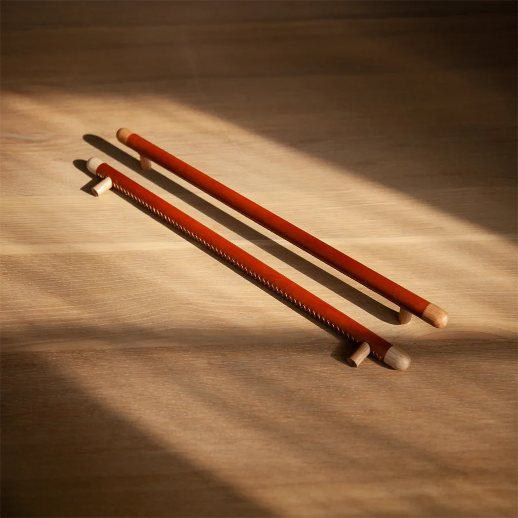 Chapman Wood Bar Pull With Leather - Rockland Interiors Inc.