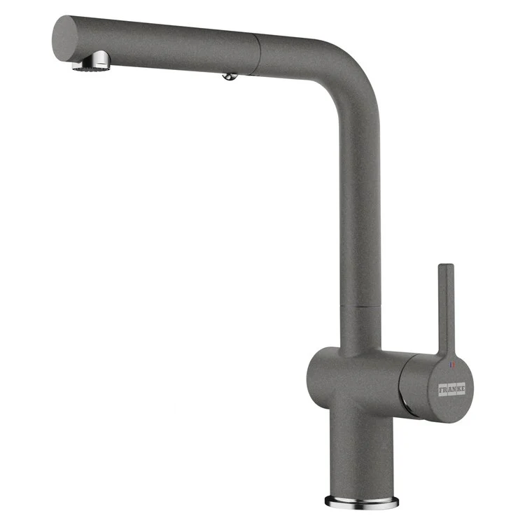 Kitchen Faucet Active 1 Lever ADA Stone Gray Pull-Out L-Shaped Swivel 1 Hole Deck 1.75 Gallons per Minute - Rockland Interiors Inc.