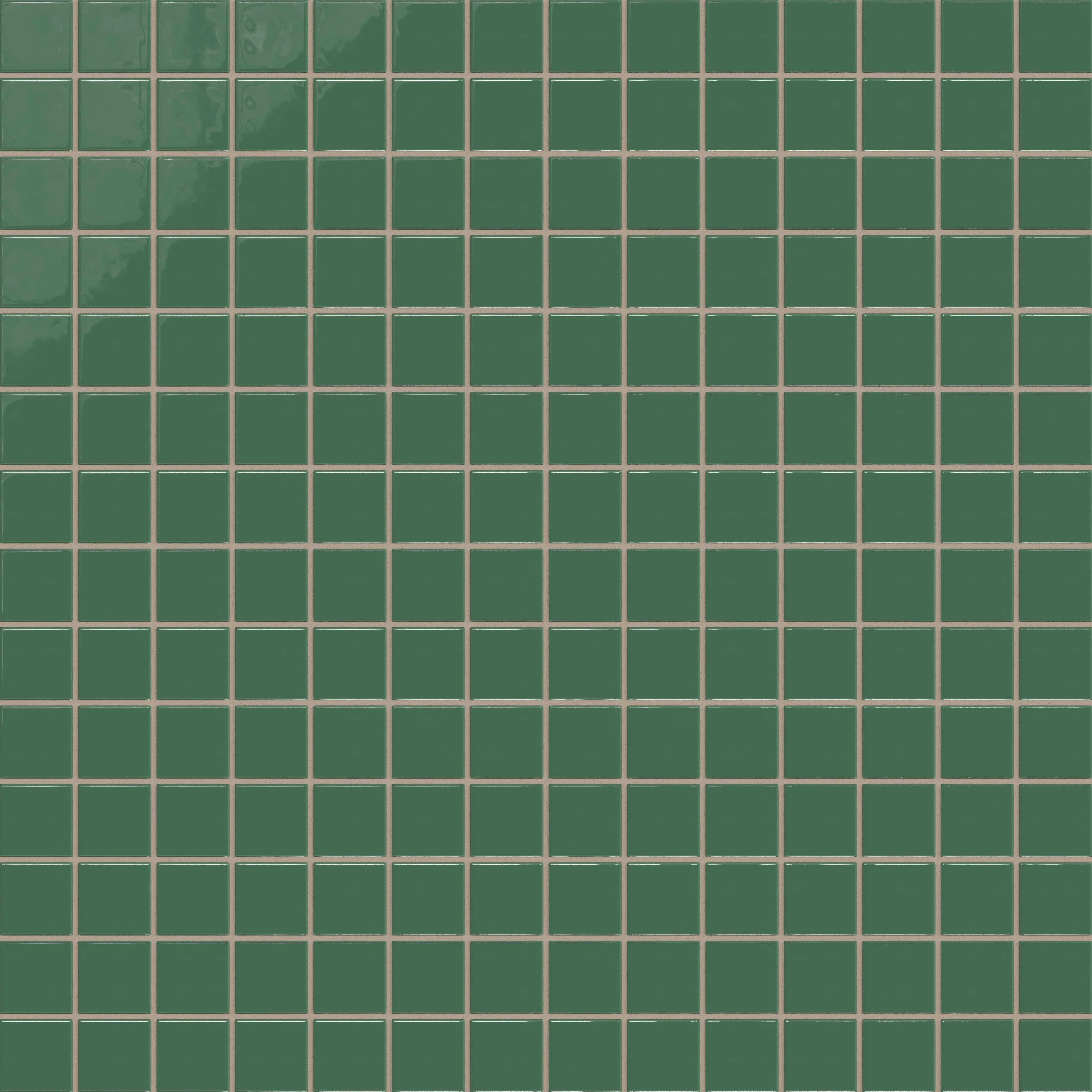 2x2 Straight Set Sheeted Natural Press Ceramic Mosaic Tile in Viridian Gloss - Rockland Interiors Inc.