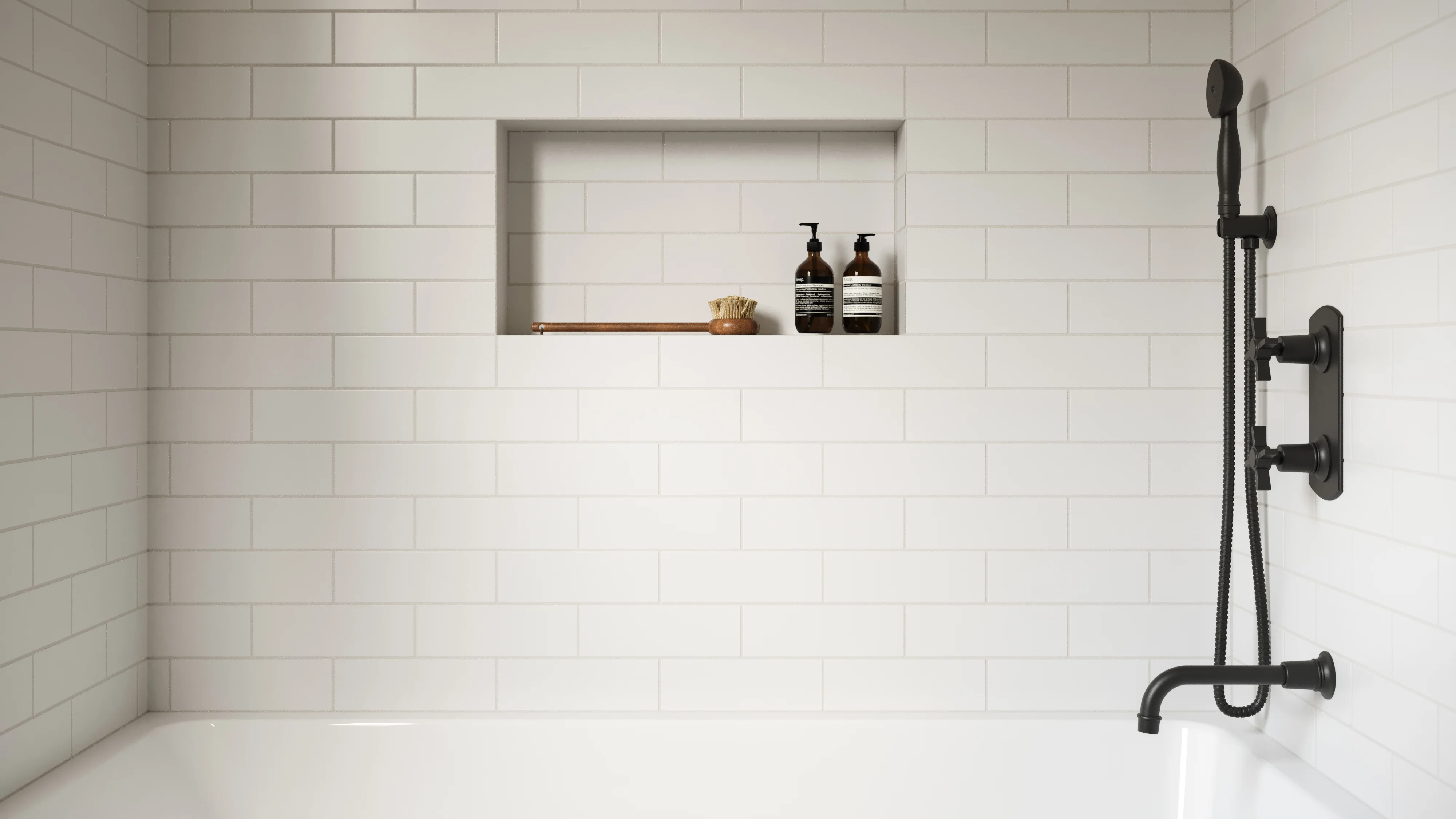 3x9 Natural Press Ceramic Tile in Salt Creek Matte - Rockland Interiors Inc.