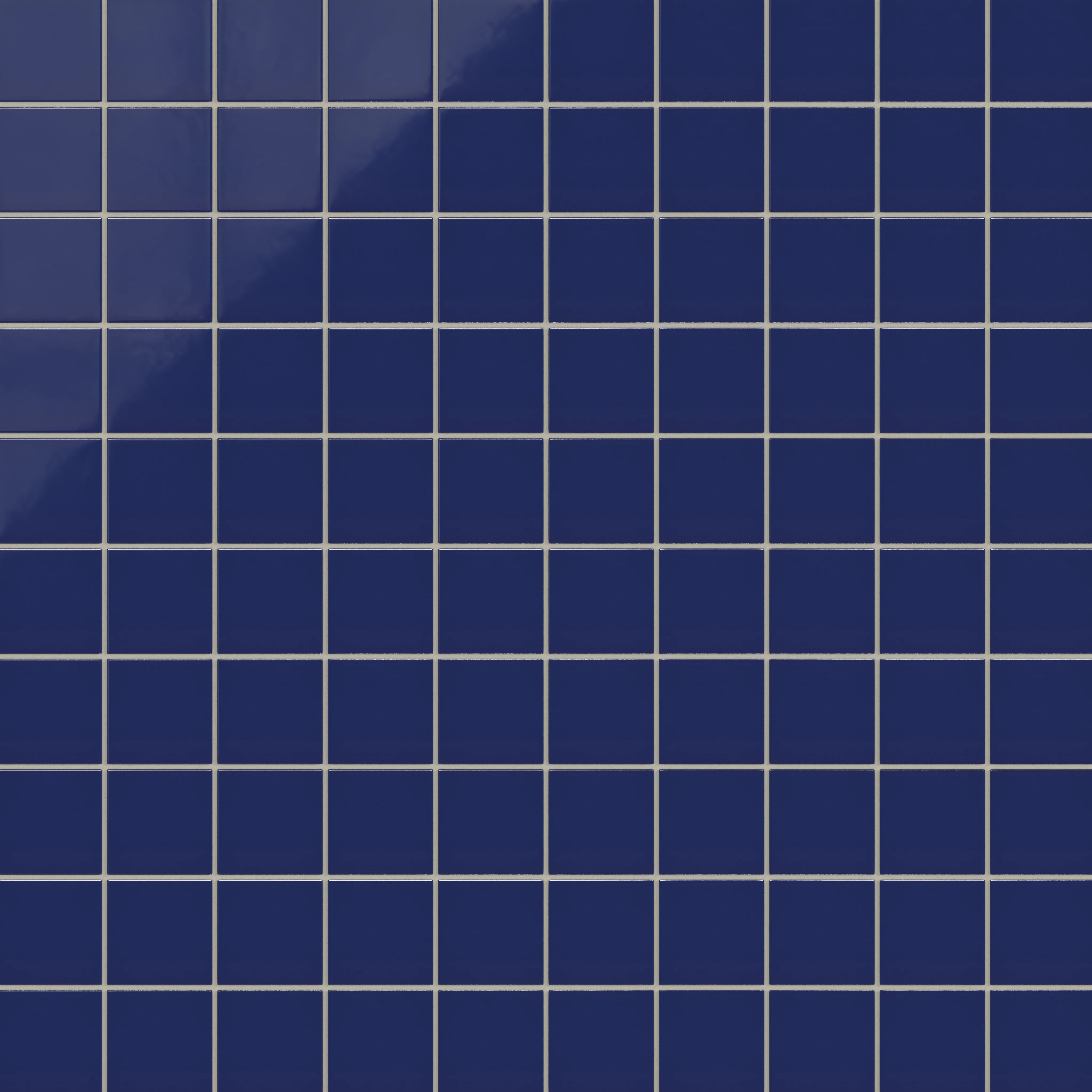 3x3 Straight Set Sheeted Natural Press Ceramic Mosaic Tile in Ultramarine Gloss - Rockland Interiors Inc.
