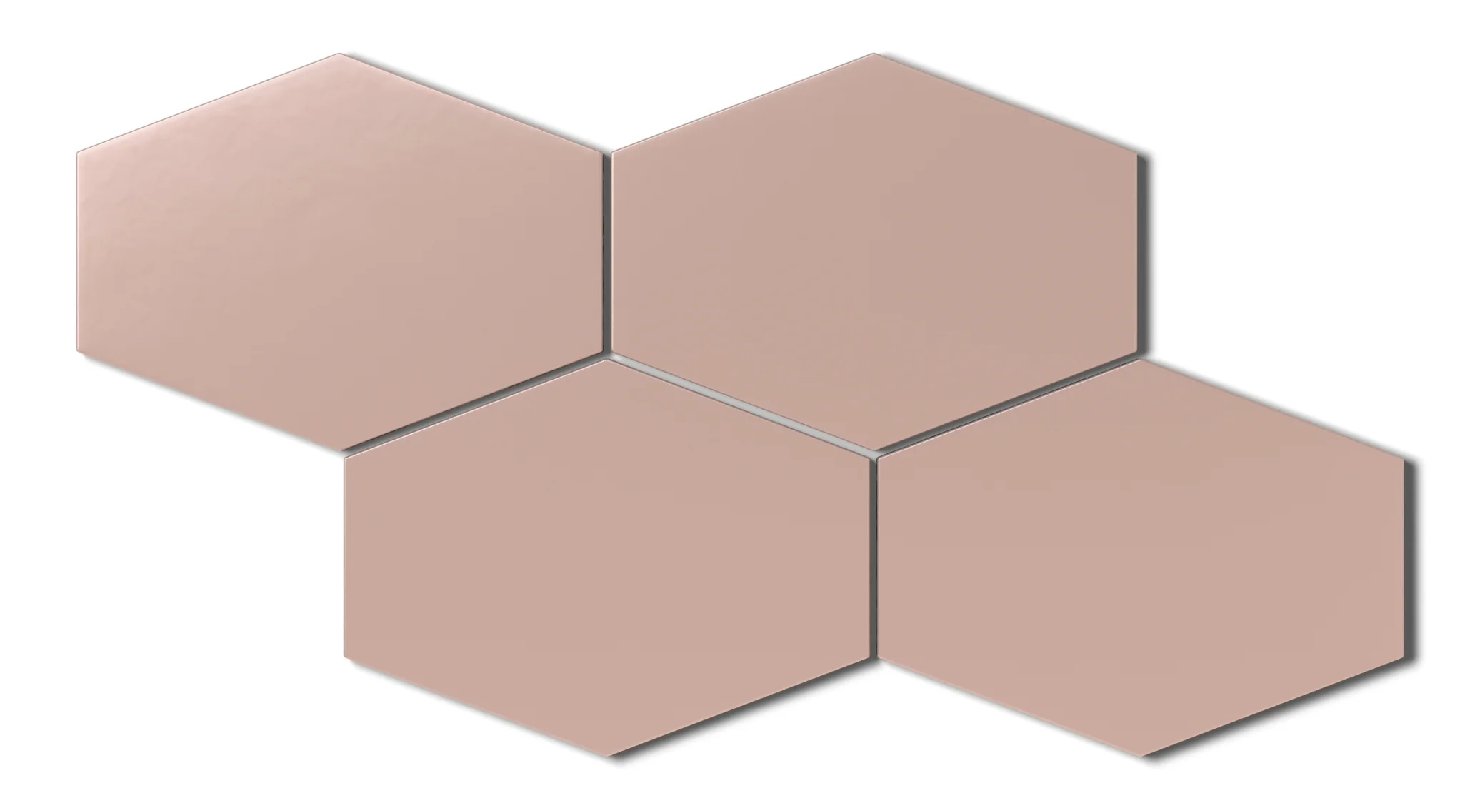 Elongated Hexagon Natural Press Ceramic Tile in Red Jasper Matte - Rockland Interiors Inc.