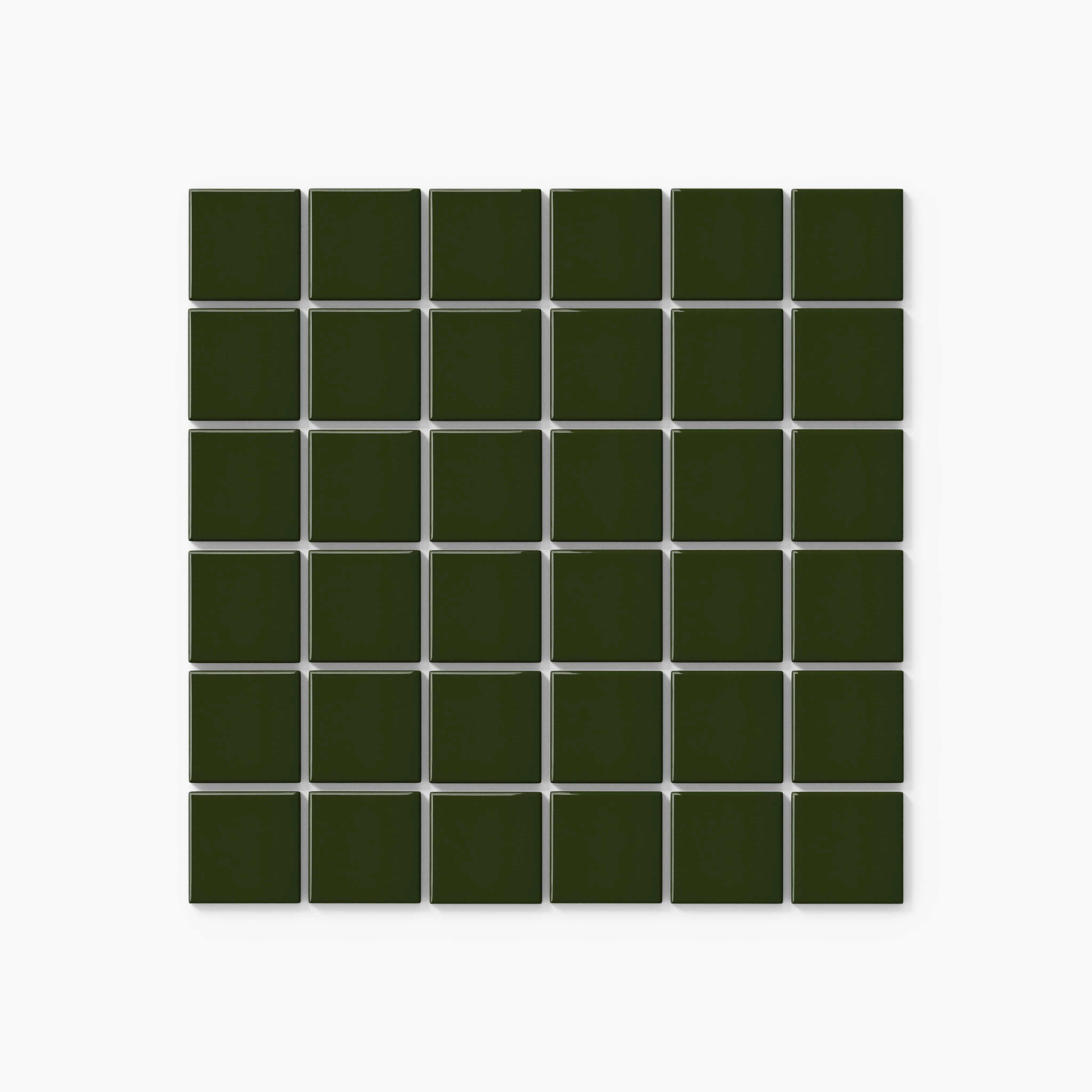 2x2 Straight Set Sheeted Natural Press Ceramic Mosaic Tile in Green Apatite Gloss - Rockland Interiors Inc.
