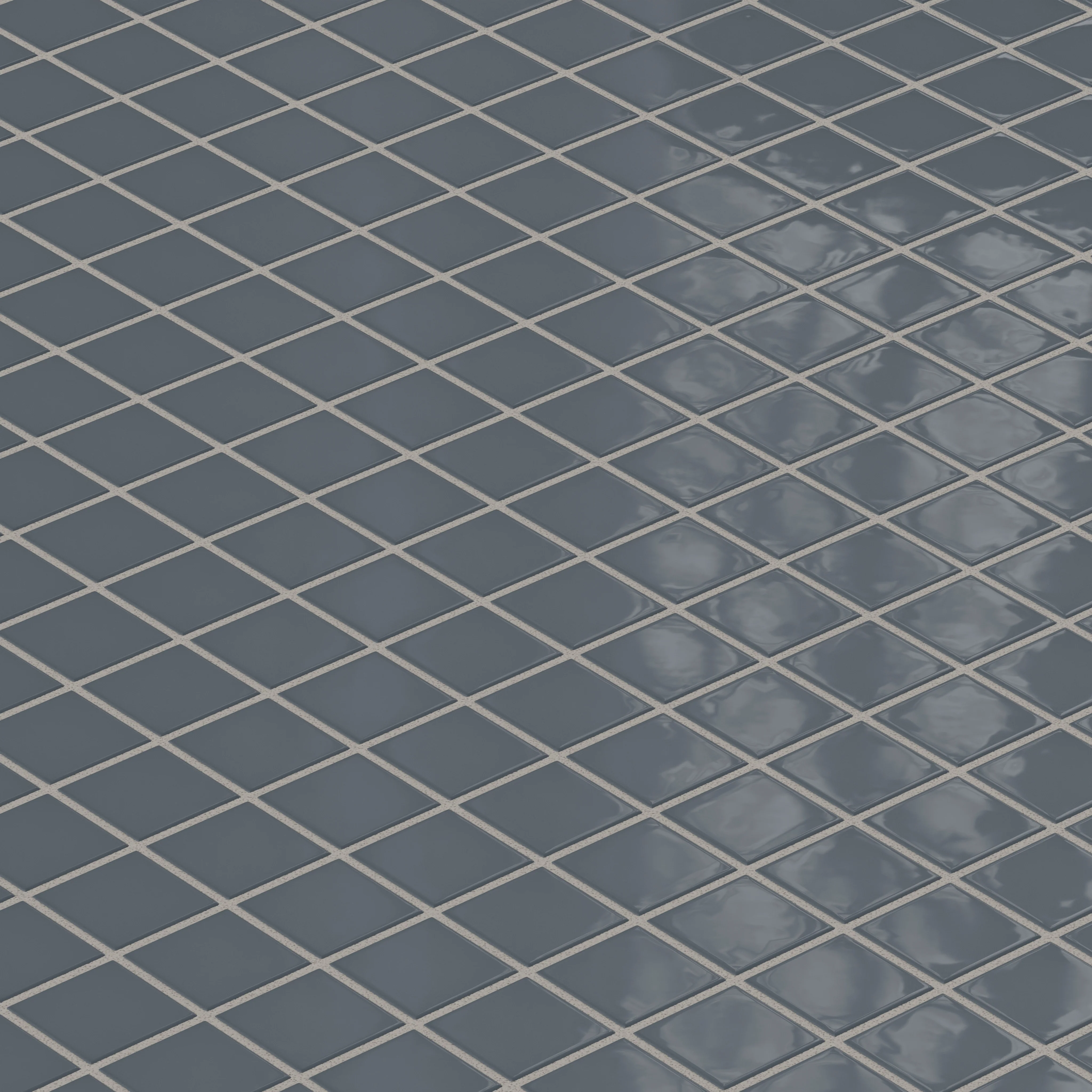 2x2 Straight Set Sheeted Natural Press Ceramic Mosaic Tile in Indigo Gloss - Rockland Interiors Inc.