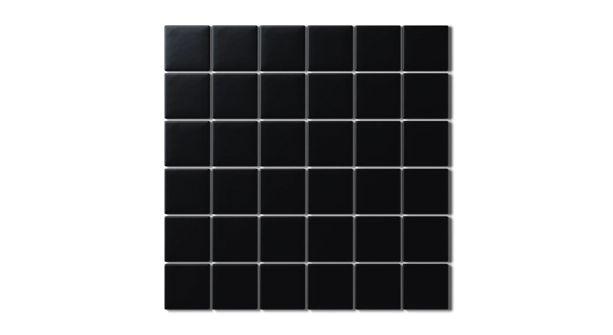 2x2 Straight Set Sheeted Natural Press Ceramic Mosaic Tile in Bone Black Matte - Rockland Interiors Inc.