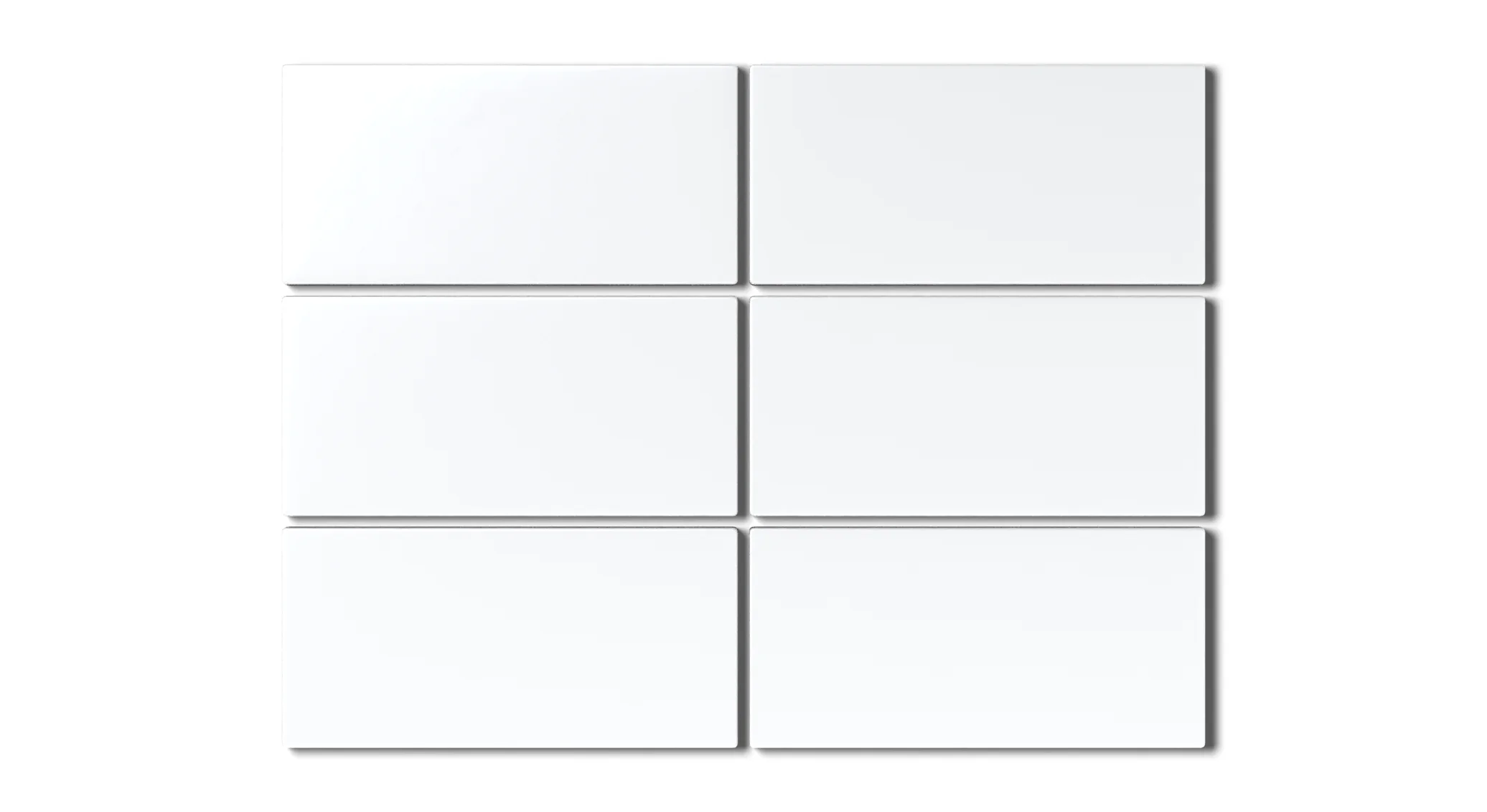 3x6 Natural Press Ceramic Tile in Gesso Matte - Rockland Interiors Inc.