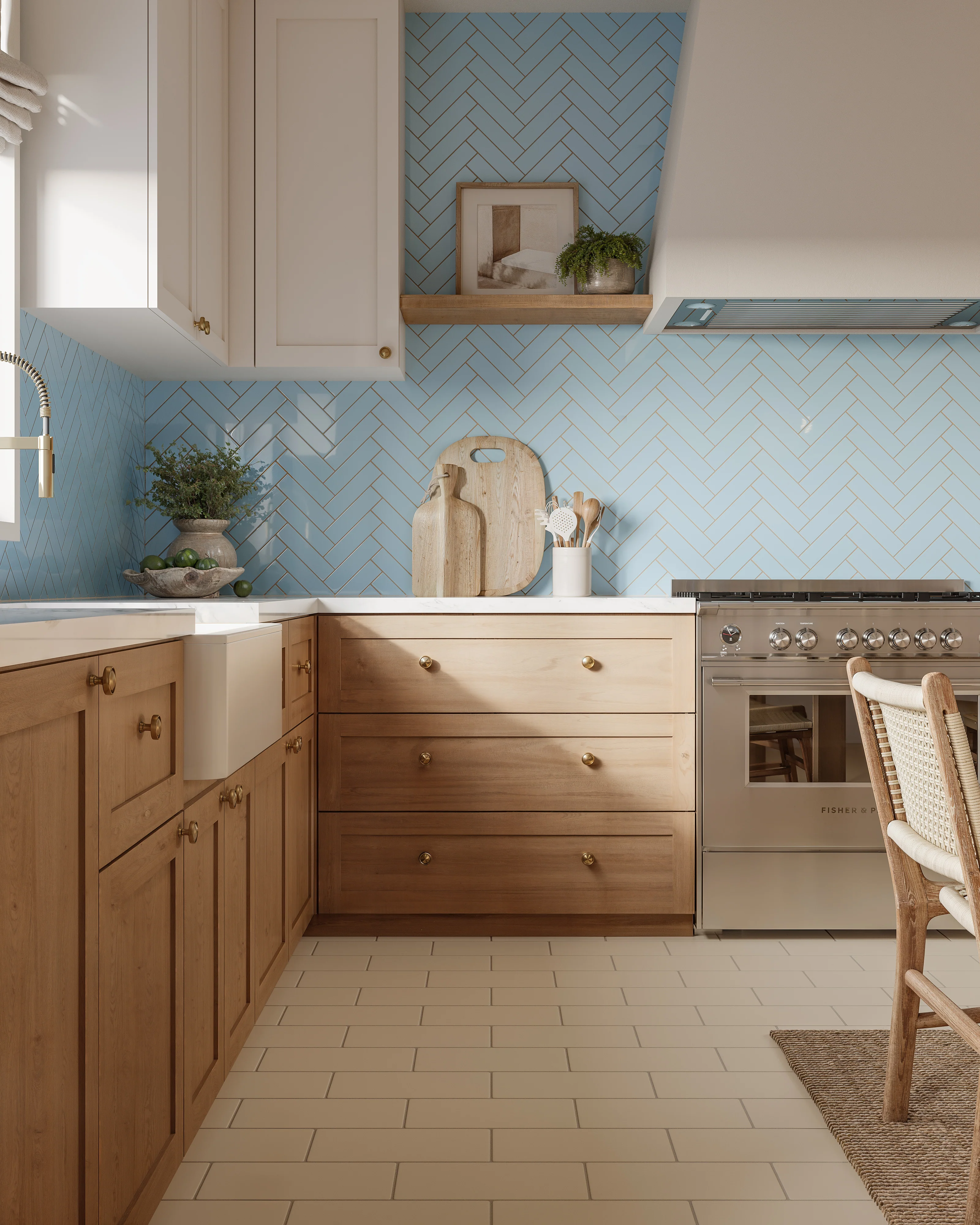 2x8 Natural Press Ceramic Tile in Egyptian Blue Gloss - Rockland Interiors Inc.