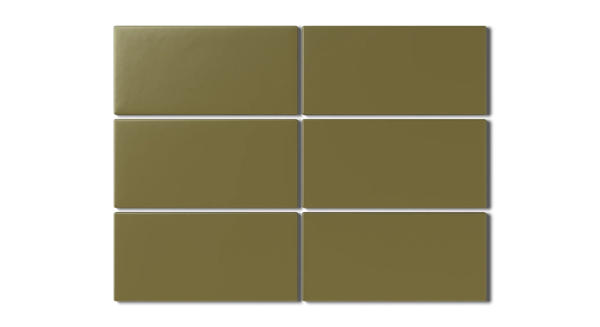 3x6 Natural Press Ceramic Tile in Sap Green Matte - Rockland Interiors Inc.