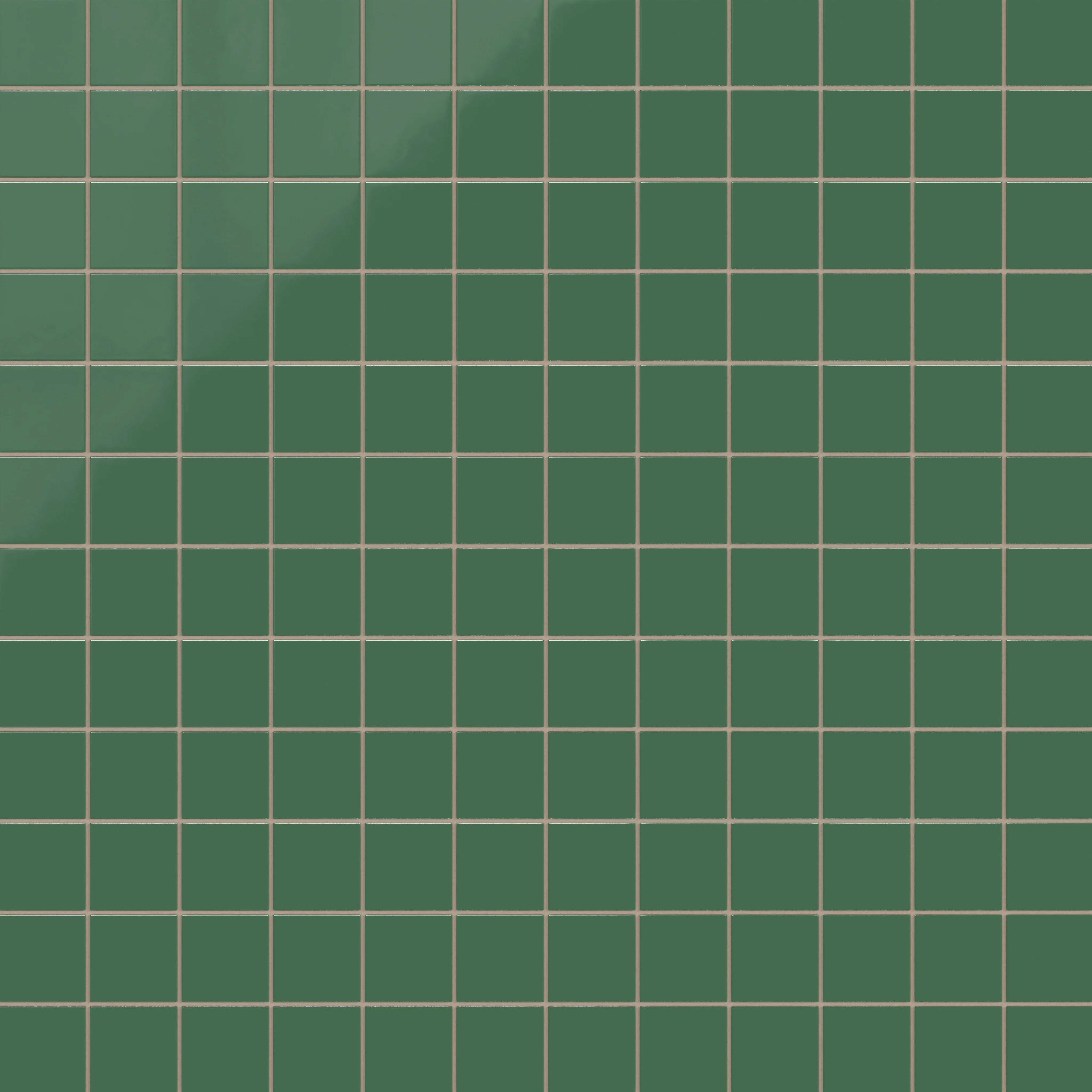 3x3 Straight Set Sheeted Natural Press Ceramic Mosaic Tile in Viridian Gloss - Rockland Interiors Inc.