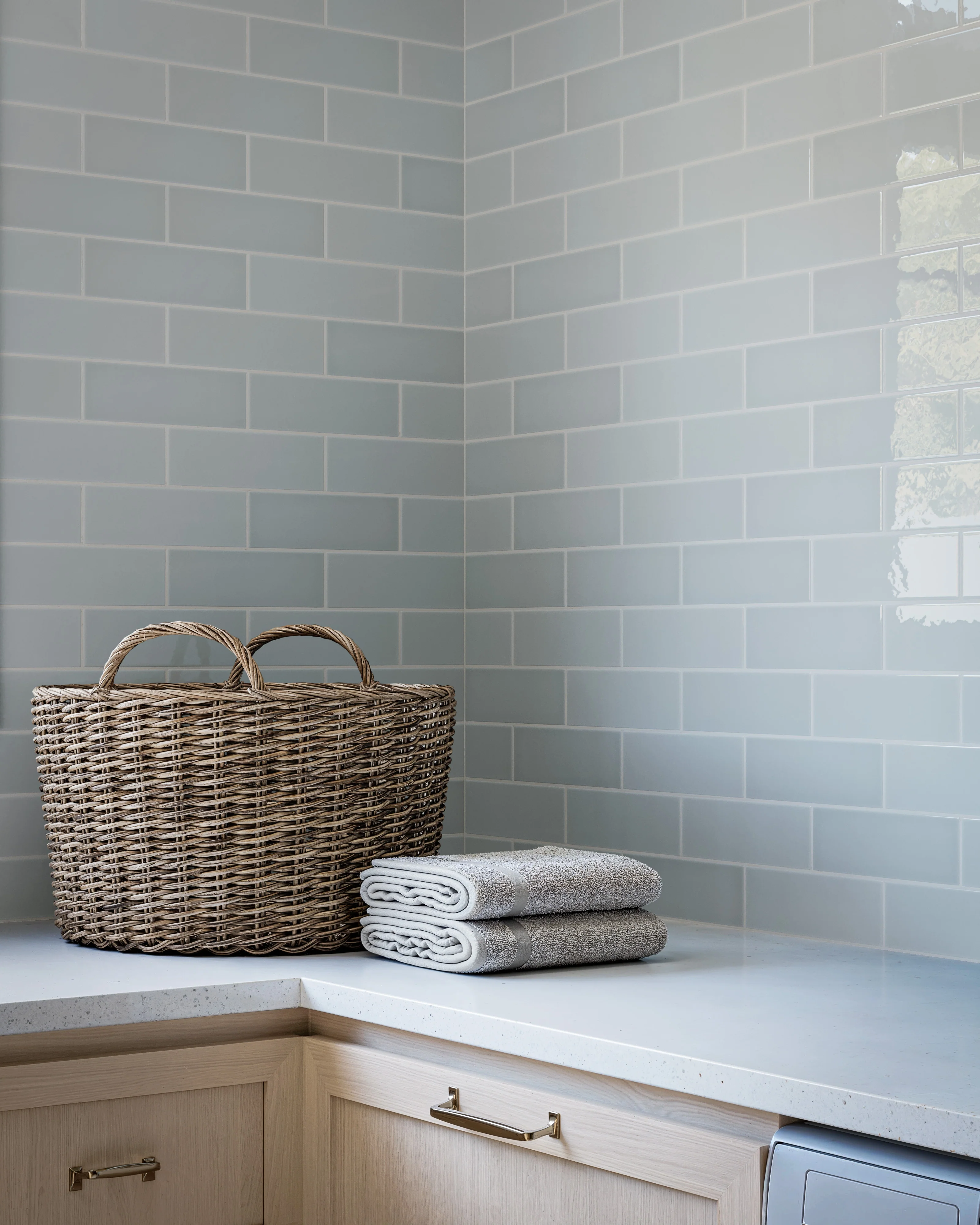 3x9 Natural Press Ceramic Tile in Alberta Blue Gloss - Rockland Interiors Inc.