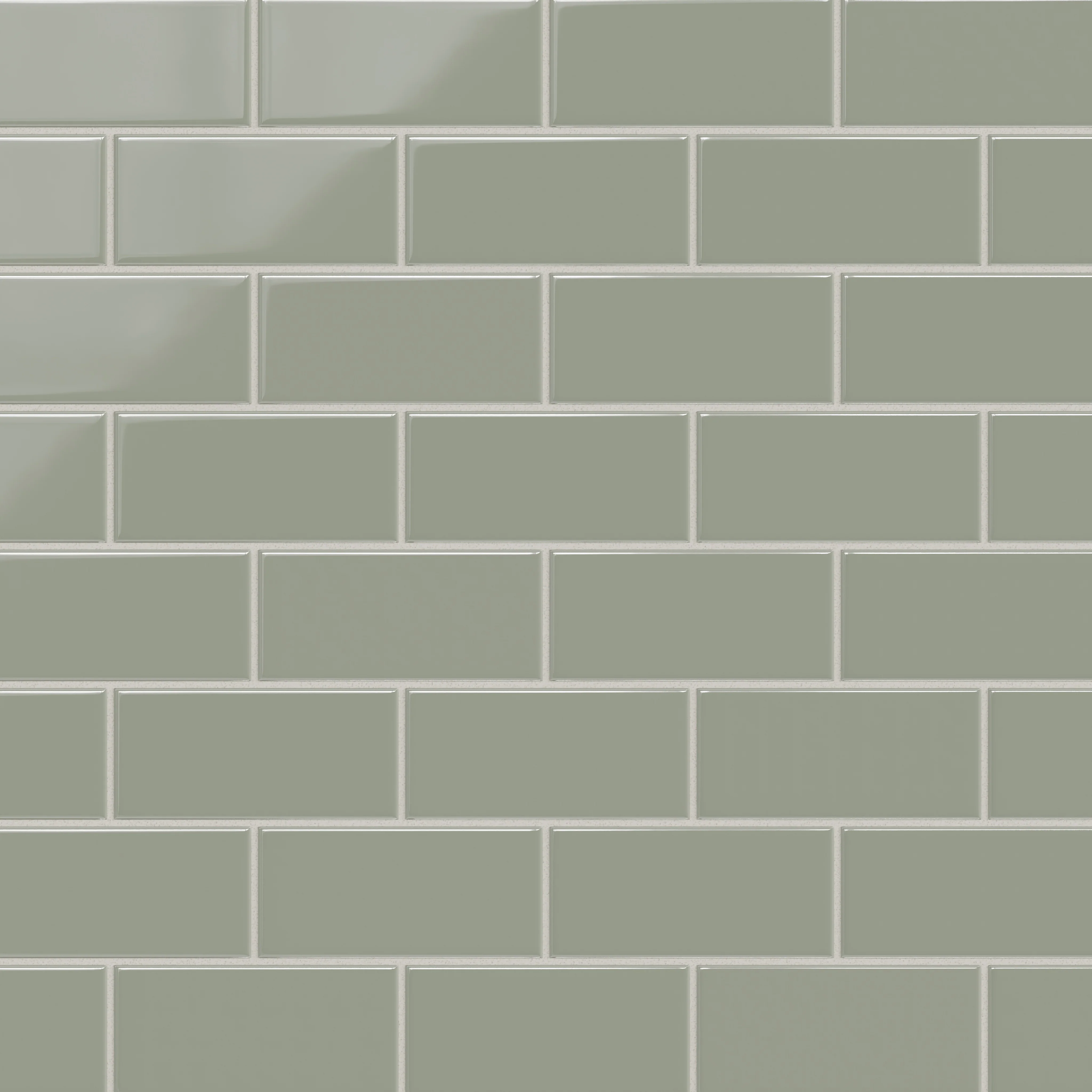 3x6 Natural Press Ceramic Tile in Terre Verte Gloss - Rockland Interiors Inc.