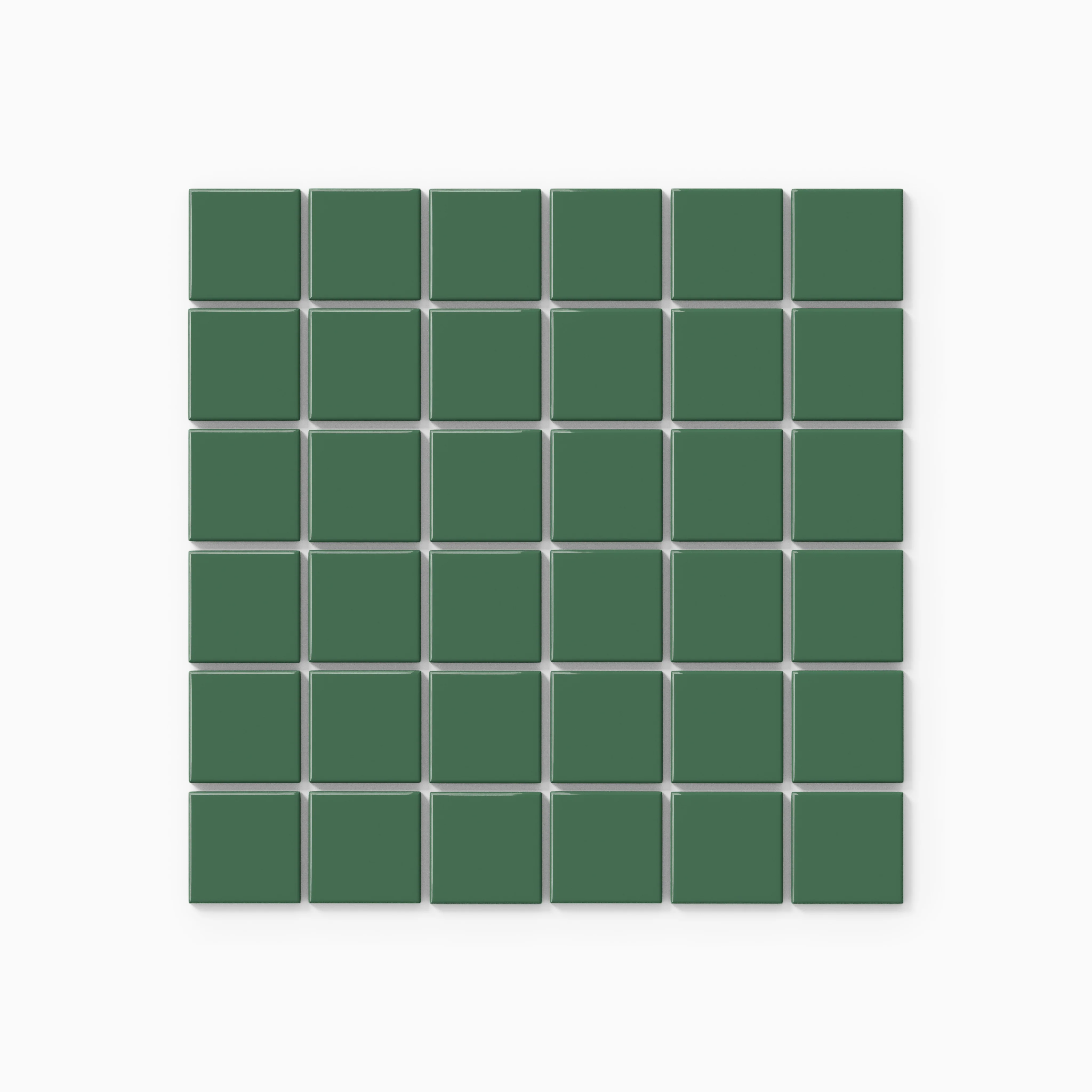 2x2 Straight Set Sheeted Natural Press Ceramic Mosaic Tile in Viridian Gloss - Rockland Interiors Inc.