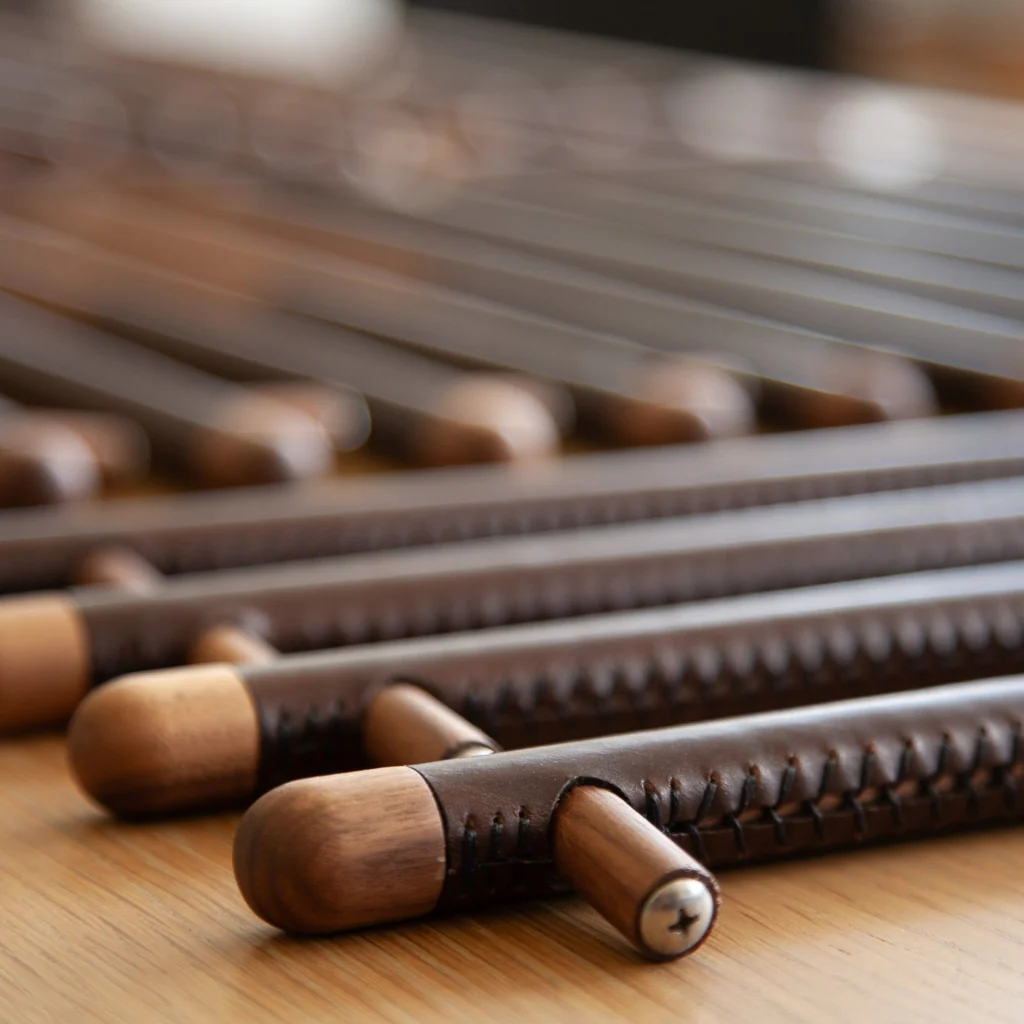 Chapman Wood Bar Pull With Leather - Rockland Interiors Inc.