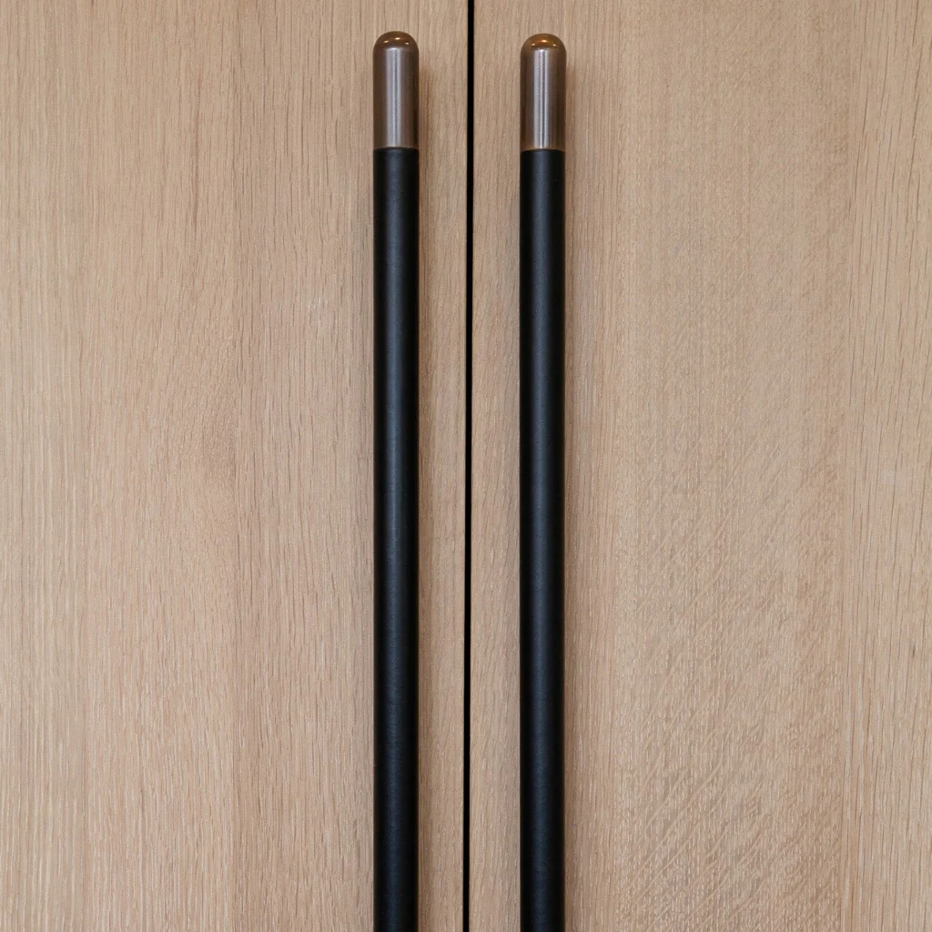 Mineral Leather Wrapped Metal Bar Pull - Rockland Interiors Inc.