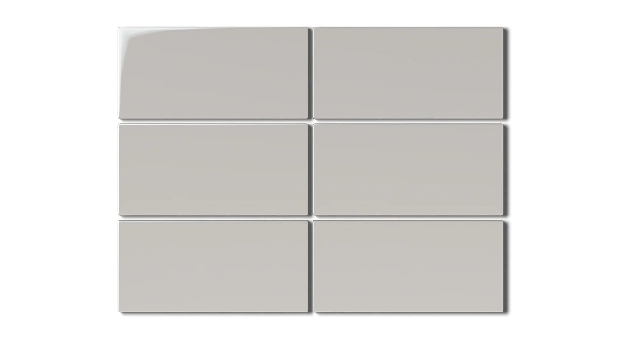 3x6 Natural Press Ceramic Tile in Titanium Grey Gloss - Rockland Interiors Inc.