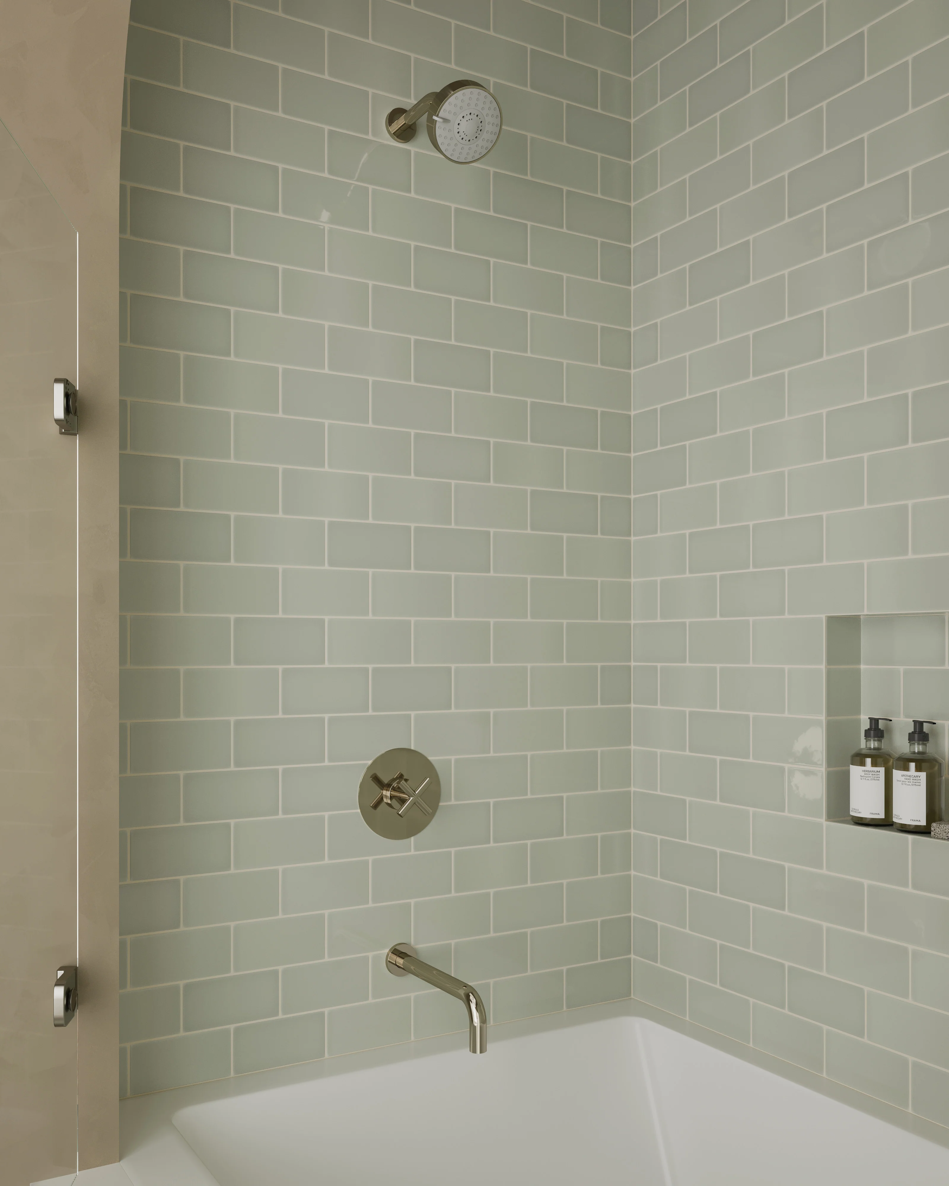 3x6 Natural Press Ceramic Tile in Manzanita Gloss - Rockland Interiors Inc.