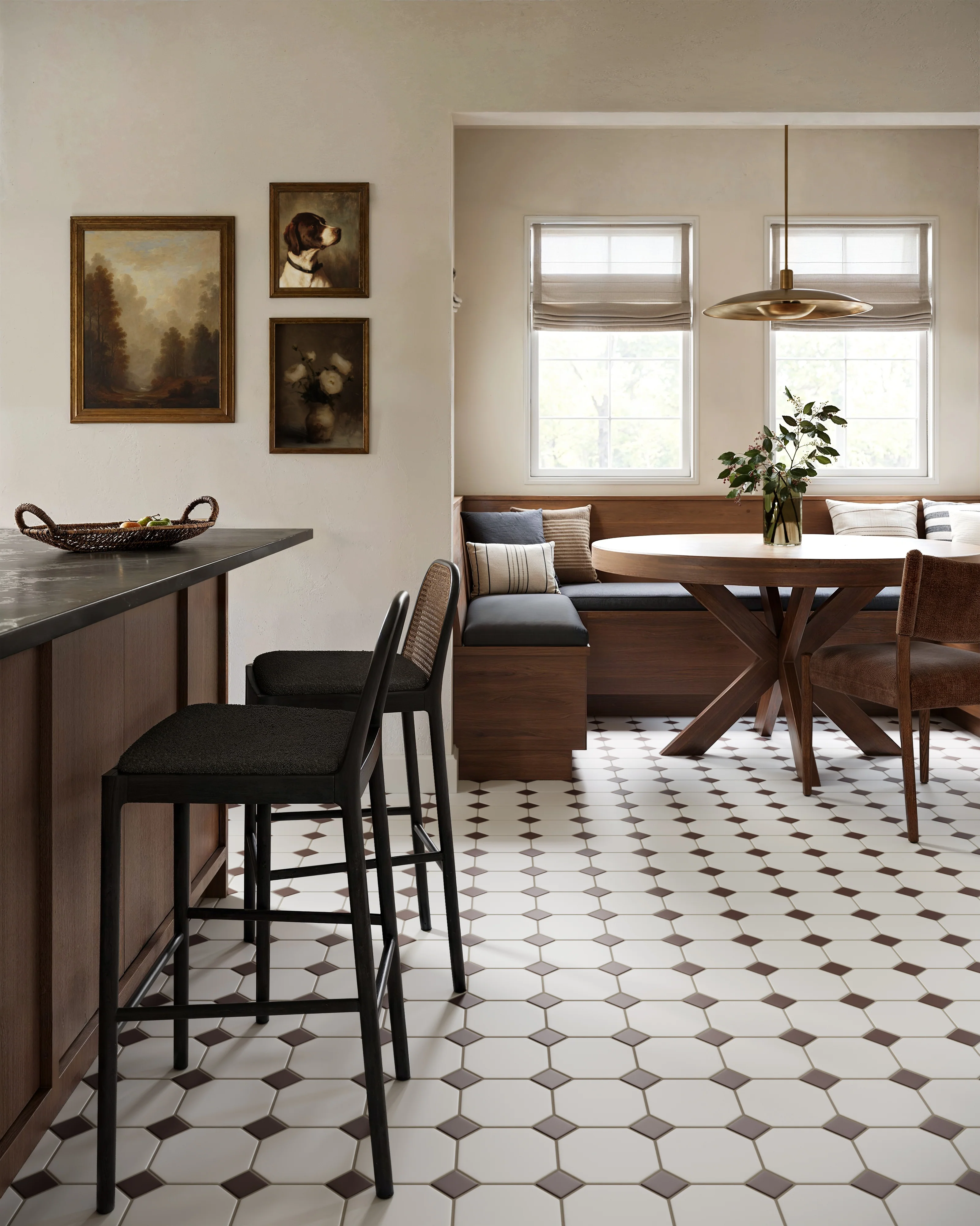 Gramercy Original Ceramic Tile in Calcite Matte & Garnet Matte - Rockland Interiors Inc.